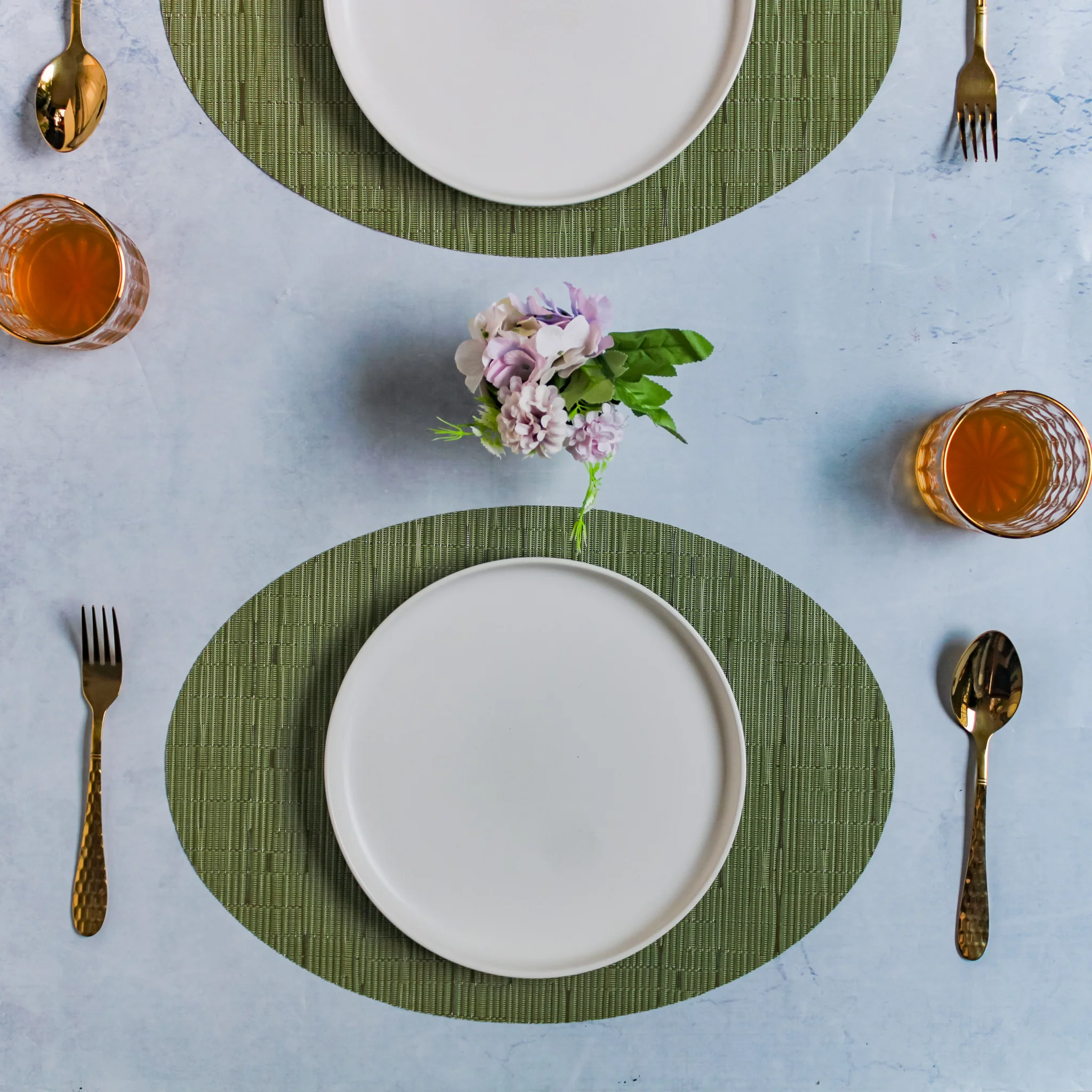 Oval Table Mat Green Set of 2 - Image 4
