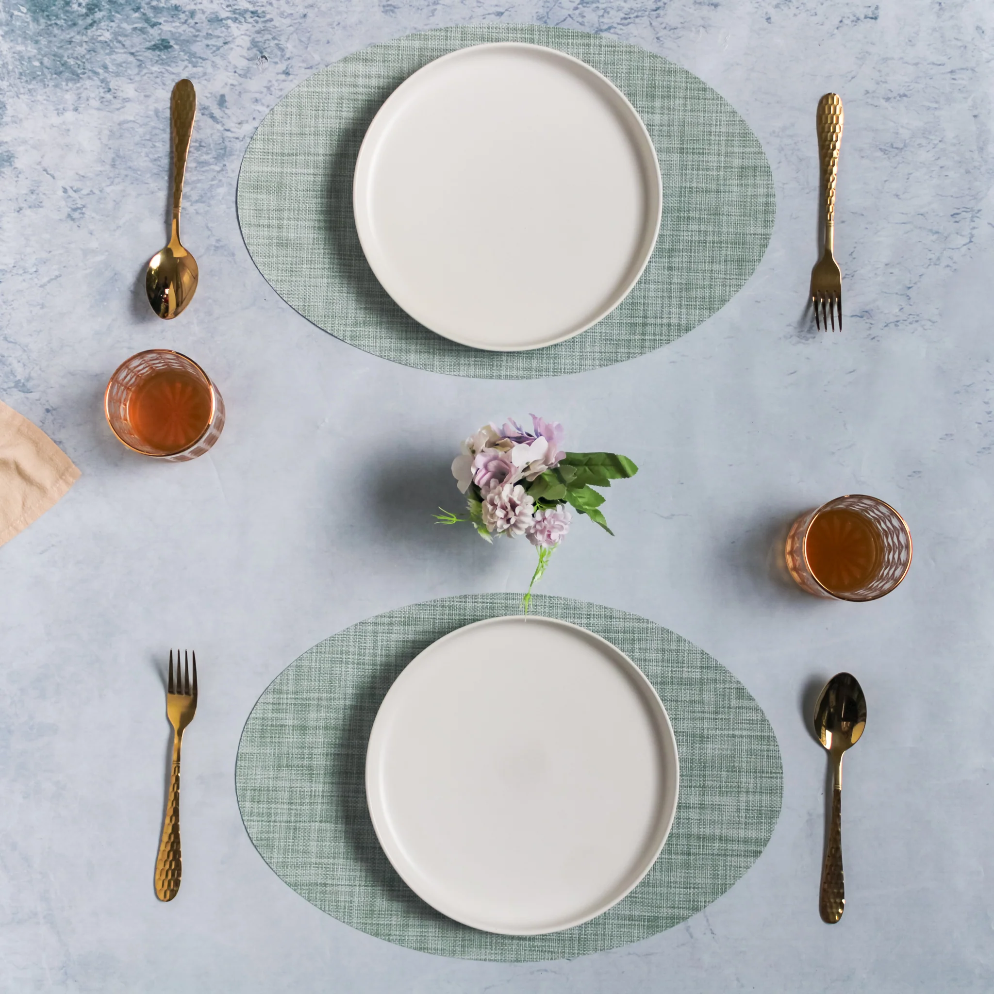 Oval Table Mat Mint Set of 2 - Image 2