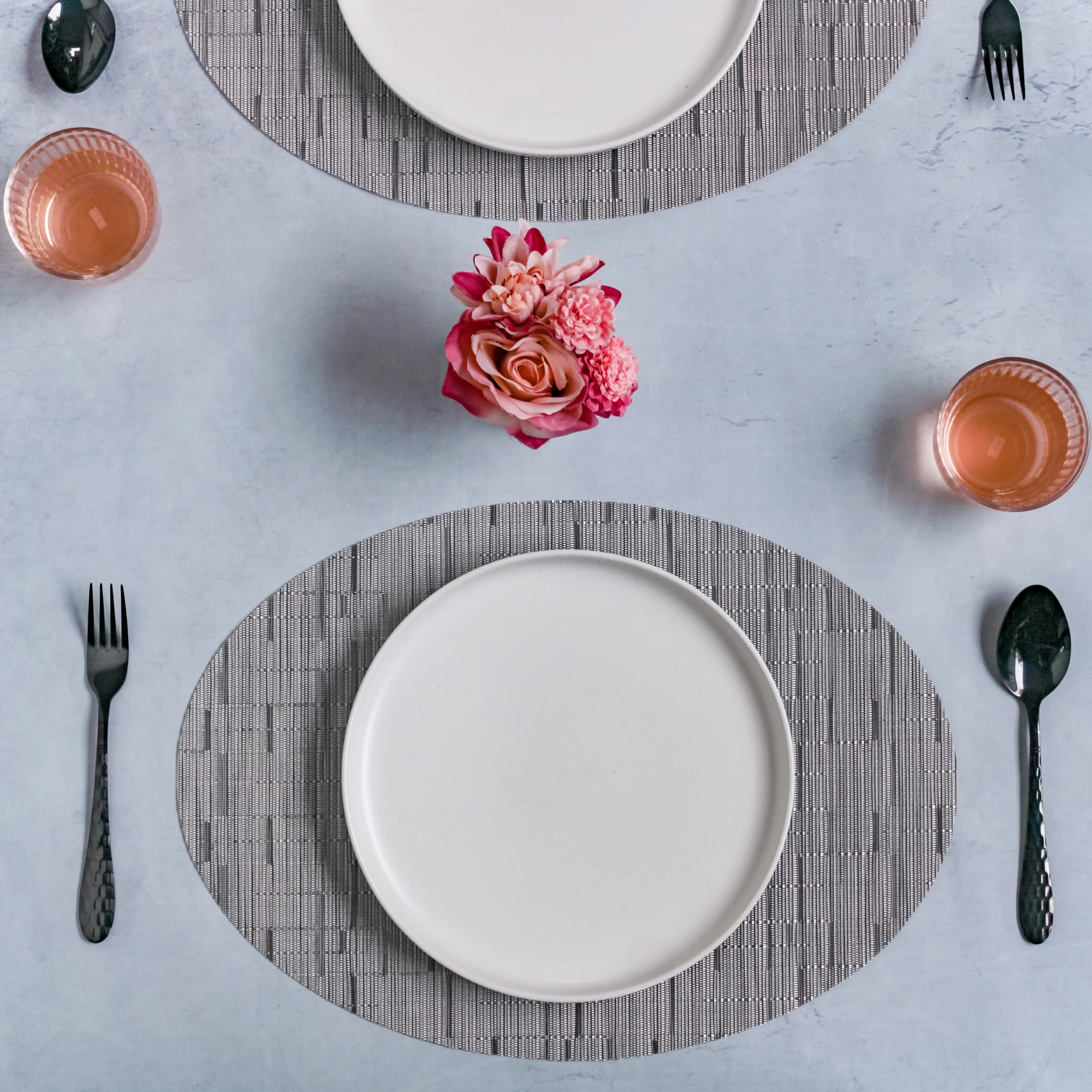 Oval Table Mat Grey Set of 2 - Image 4