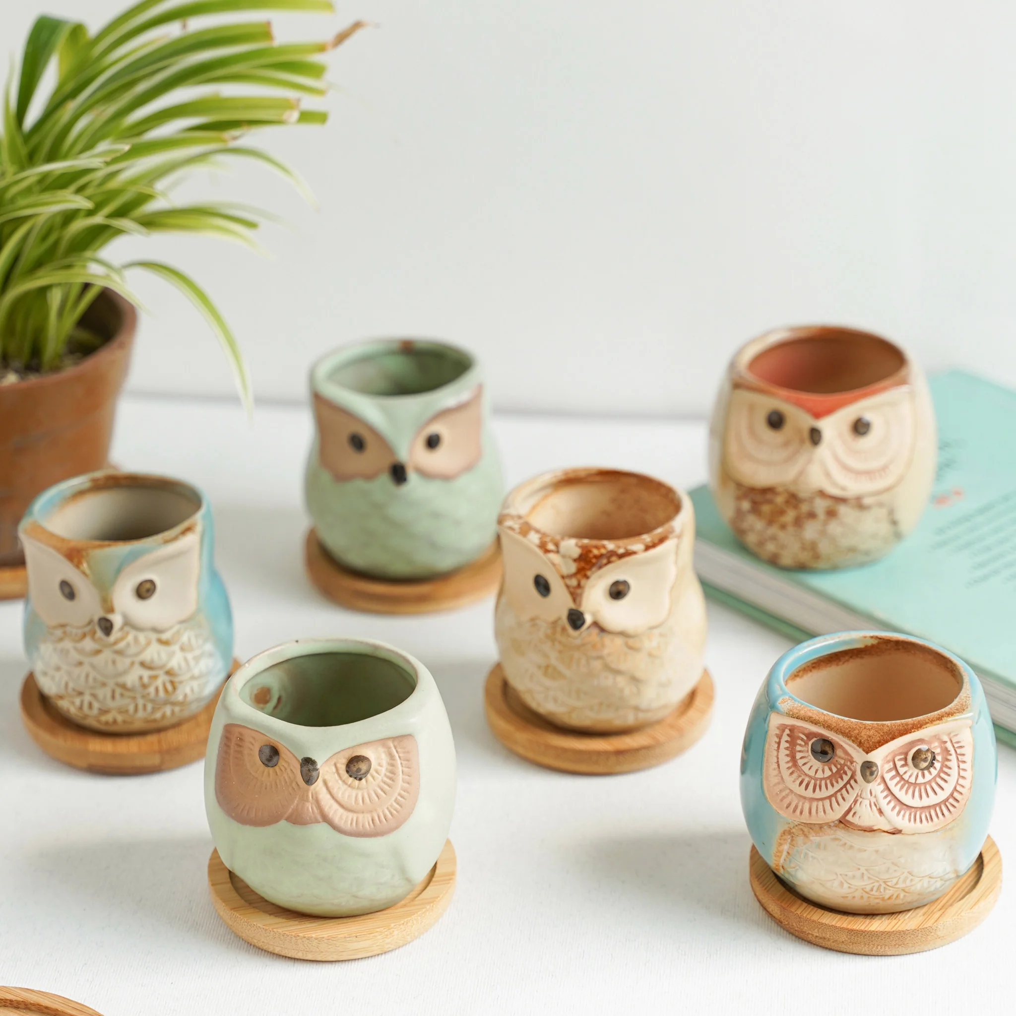 Owl Planters Set of 6 - Image 4
