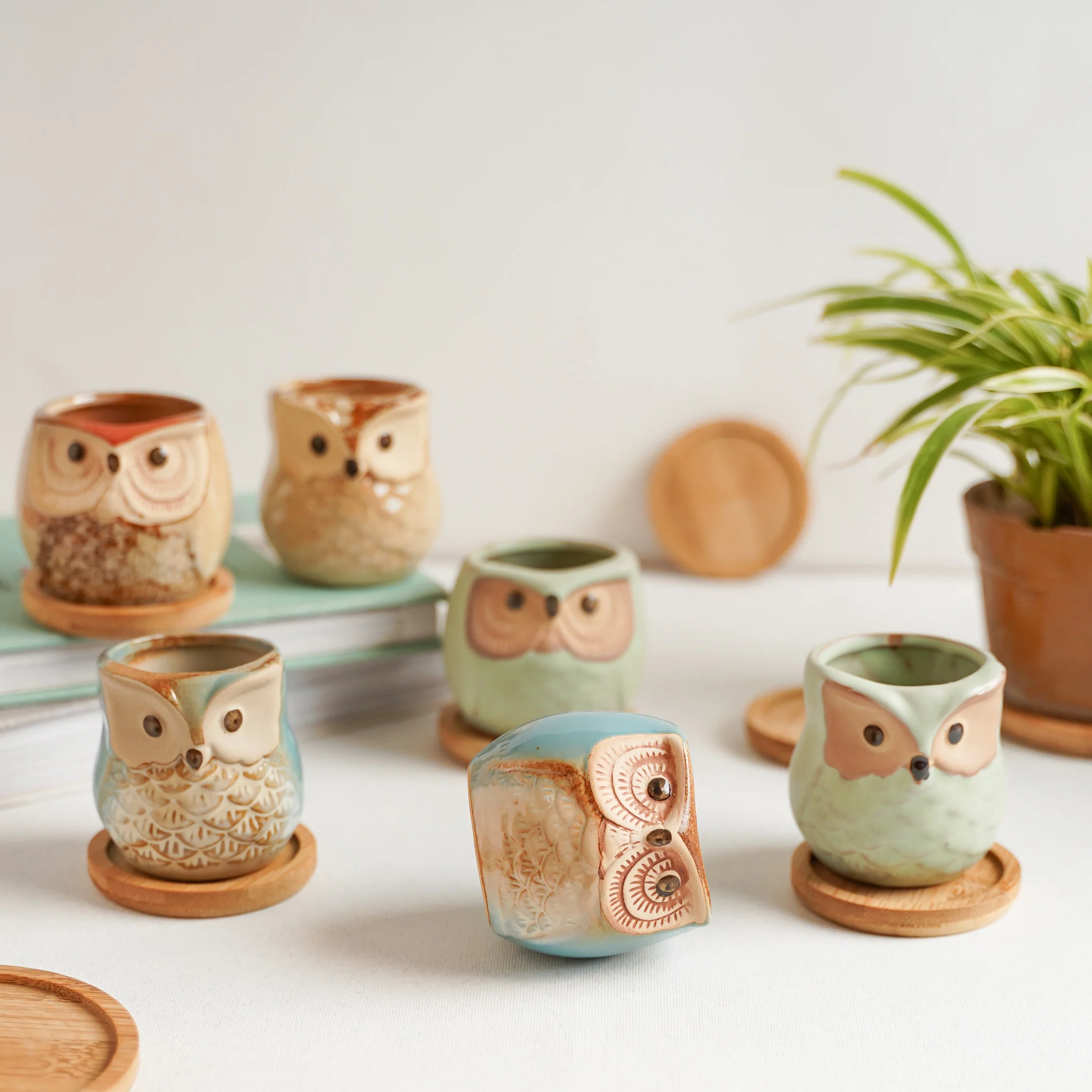 Owl Planters Set of 6 - Image 7