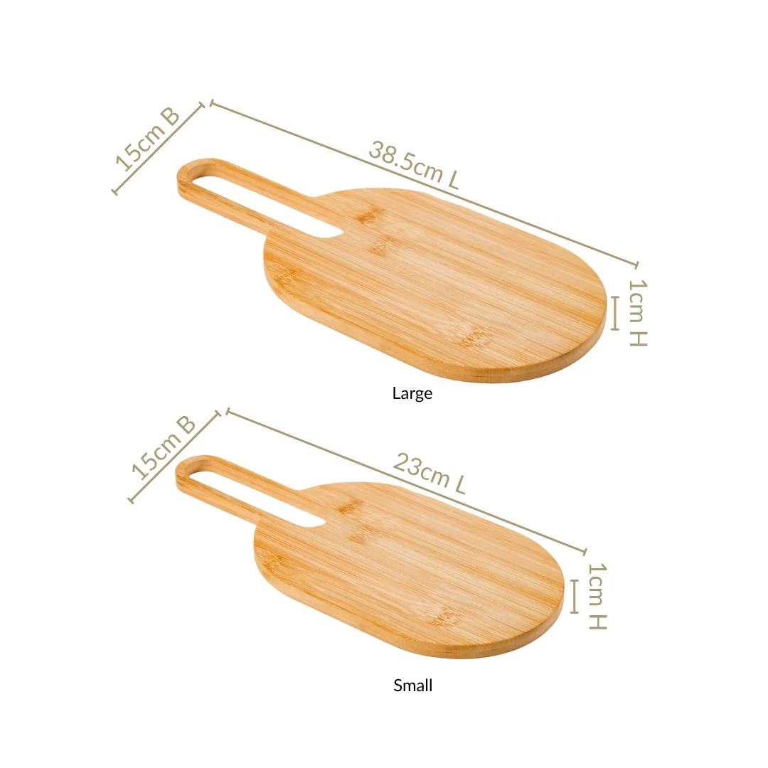 Paddle Shape Bamboo Platter Set Of 2 - Image 4