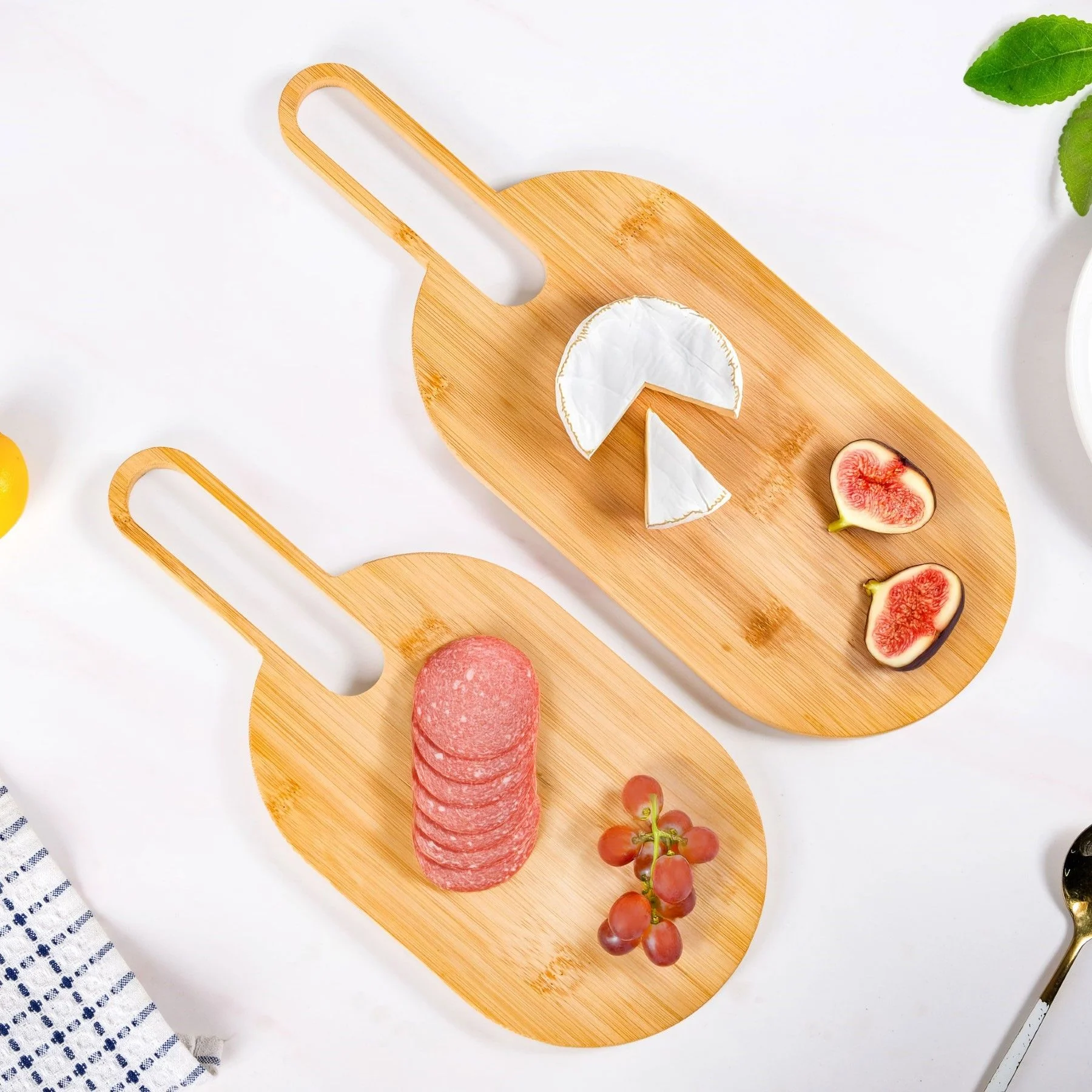 Paddle Shape Bamboo Platter Set Of 2 - Image 8