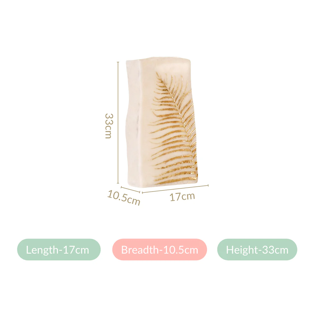 Palm Leaf Stone Finish Flower Vase - Image 4