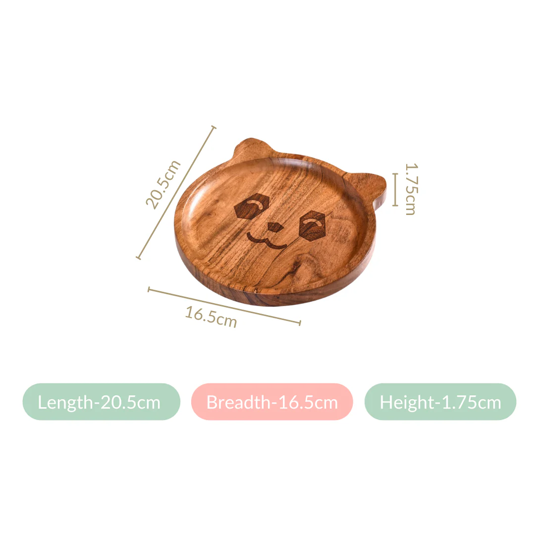 Panda Natural Acacia Wood Platter 8 Inch - Image 4