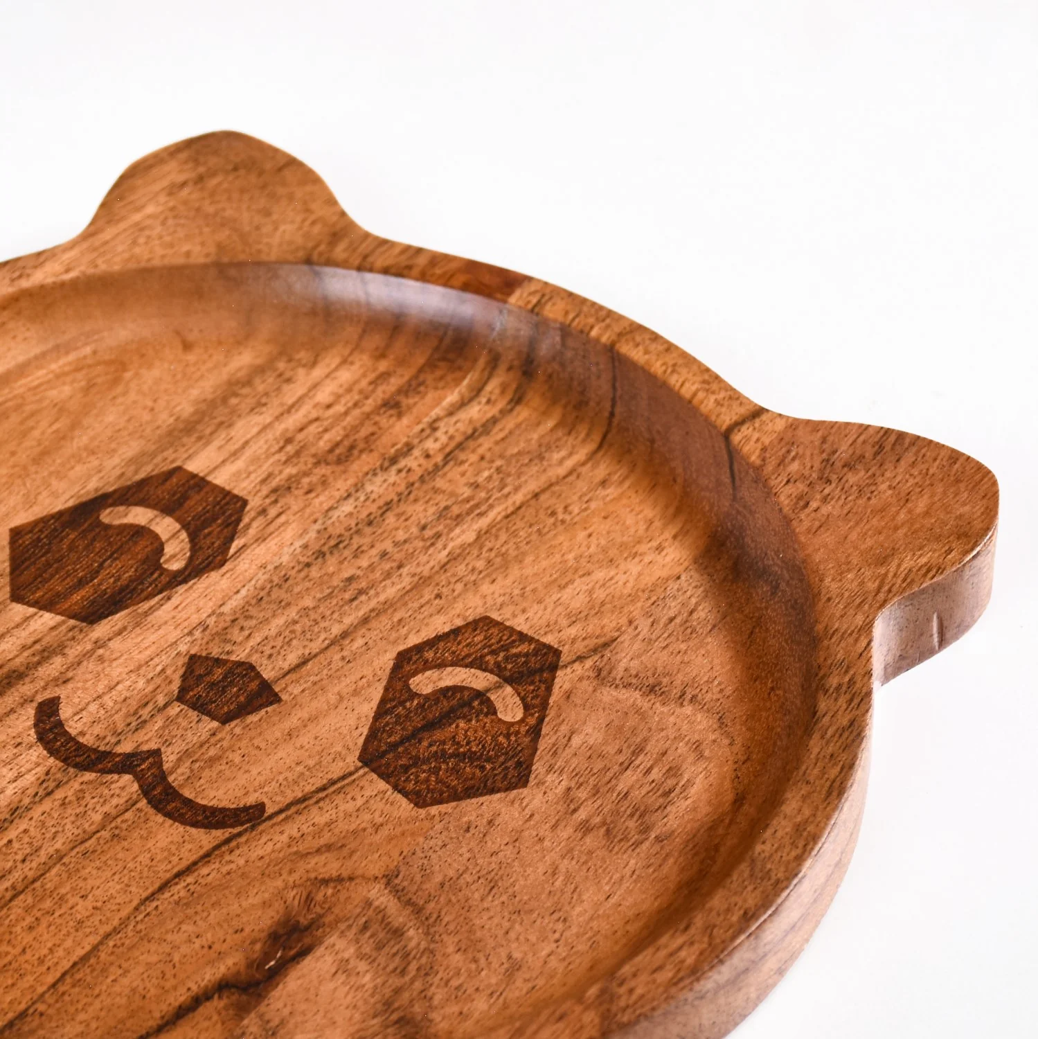 Panda Natural Acacia Wood Platter 8 Inch - Image 7
