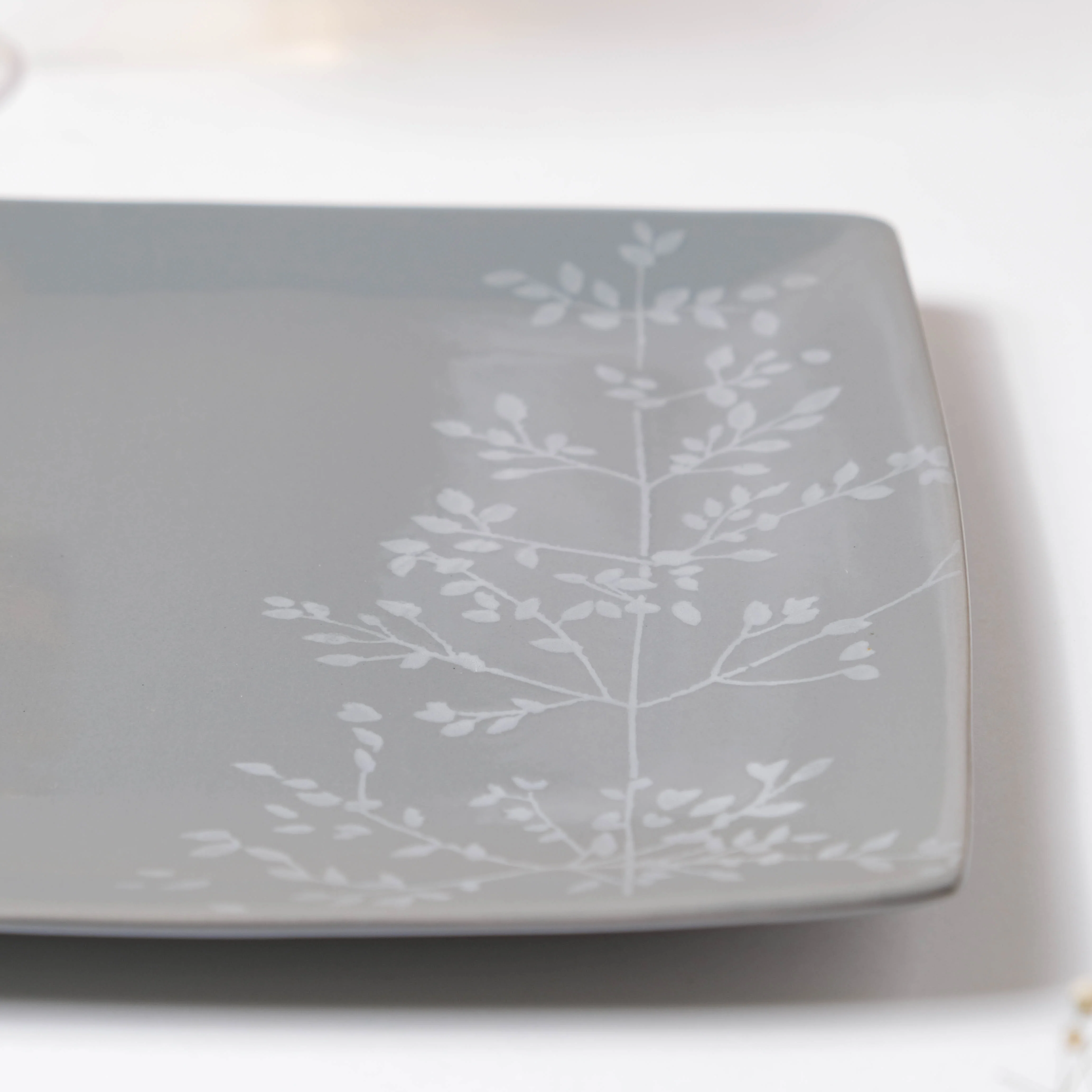 Pandora Sprig Square Plate Bluish Grey 8.5 Inch - Image 6