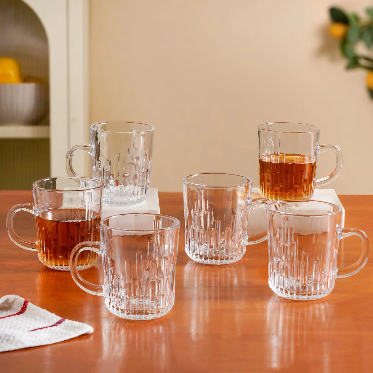 Fluted Glassware Set Of Set Of 6 229ml