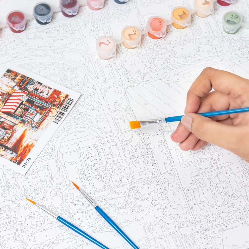 Parisian Scene DIY Painting By Numbers Kit - Image 4