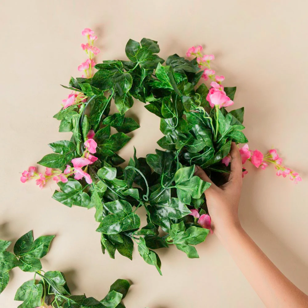 Party Decor Floral Vine Set of 2 Pink - Image 5