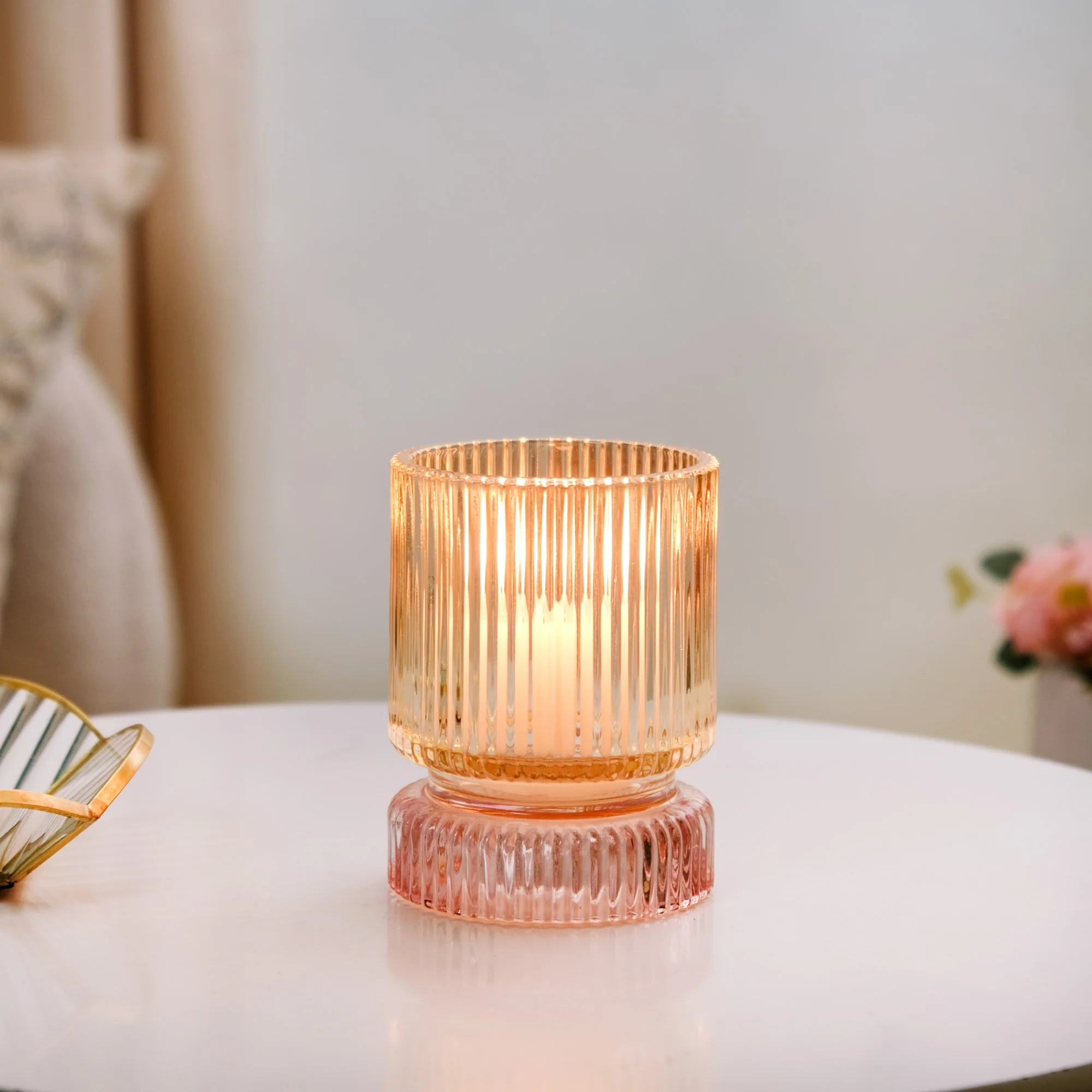 Pastel Glass Votive Candle Holder - Image 2