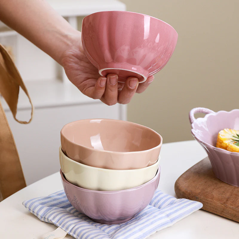 Pastel Gloss Finish Ceramic Bowl Set Of 4 310ml - Image 13