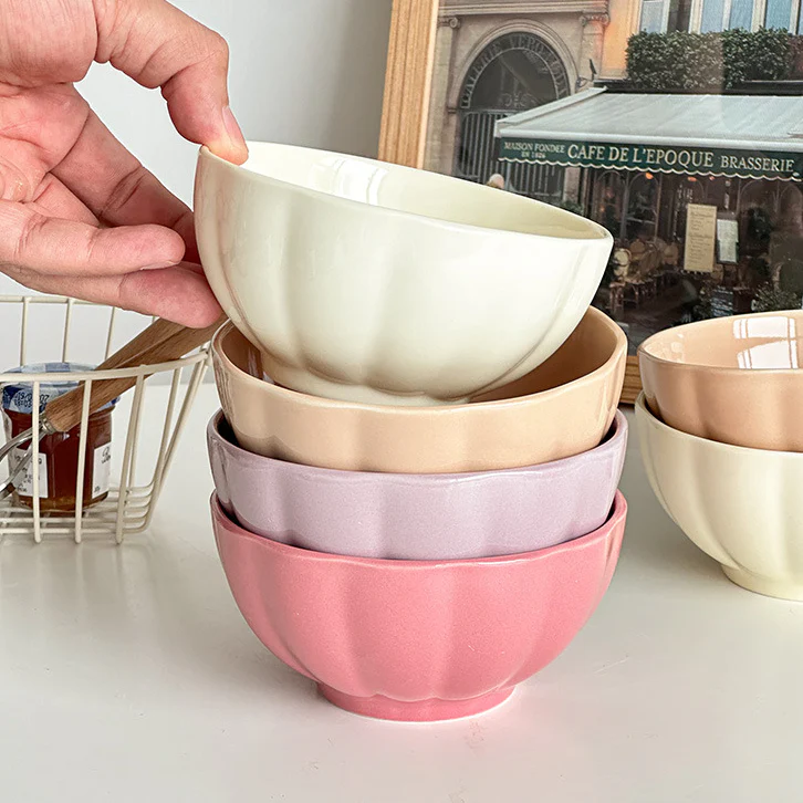 Pastel Gloss Finish Ceramic Bowl Set Of 4 310ml - Image 8