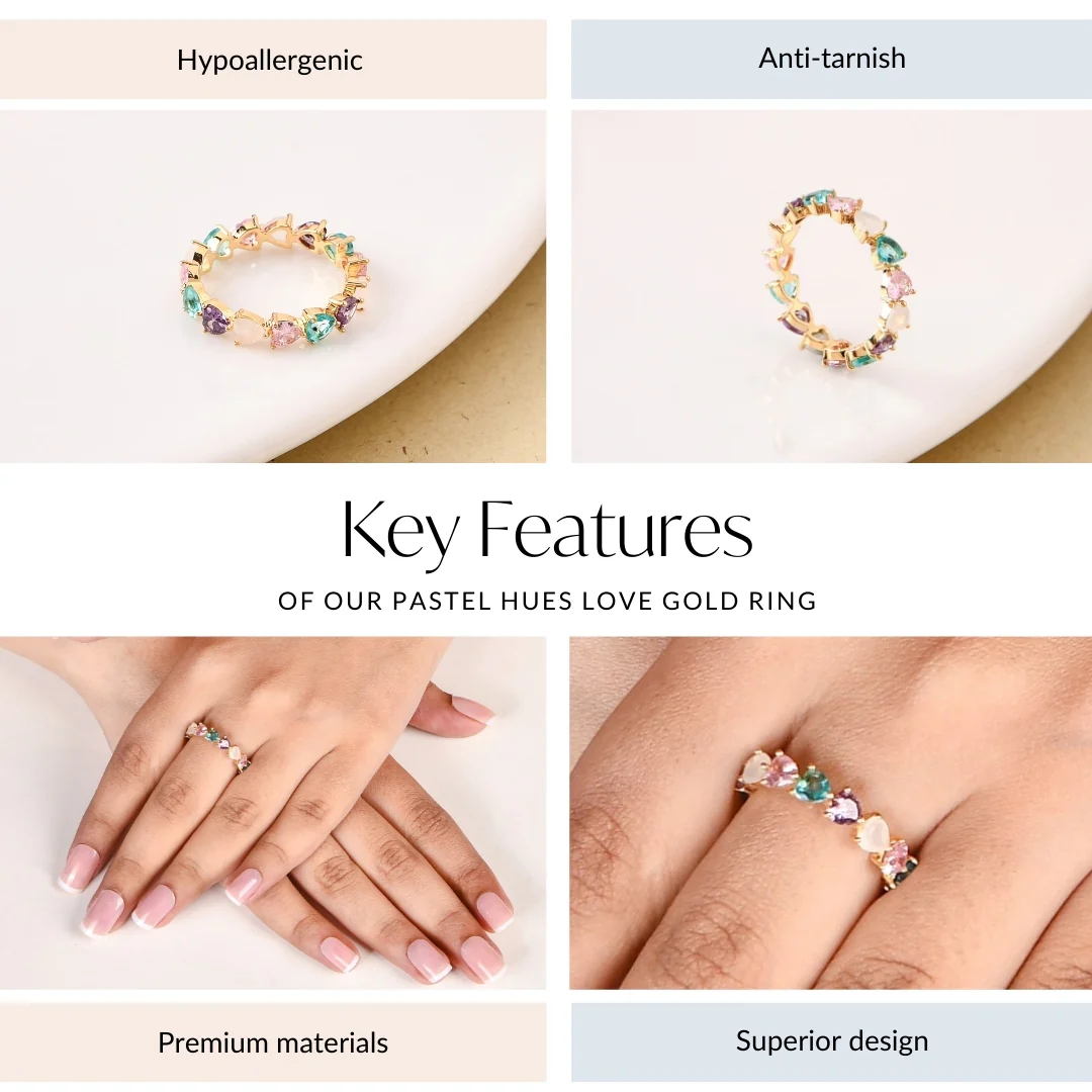 Pastel Hues Love Gold Ring - Image 4