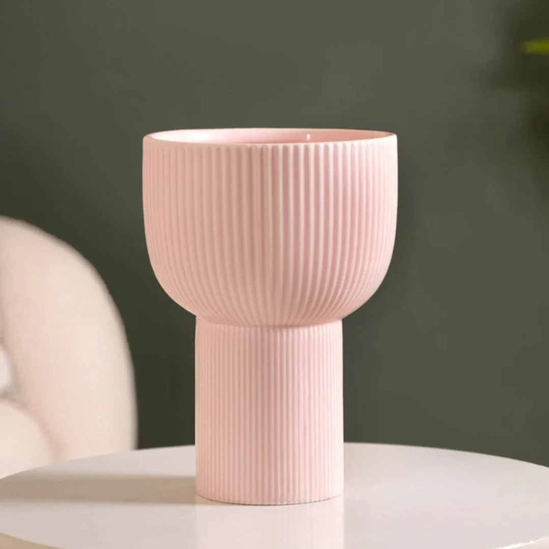 Pastel Nordic Inspired Ceramic Flower Vase Pink