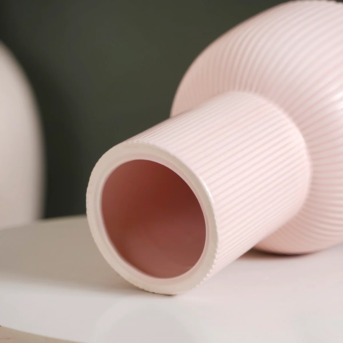 Pastel Nordic Inspired Ceramic Flower Vase Pink - Image 12