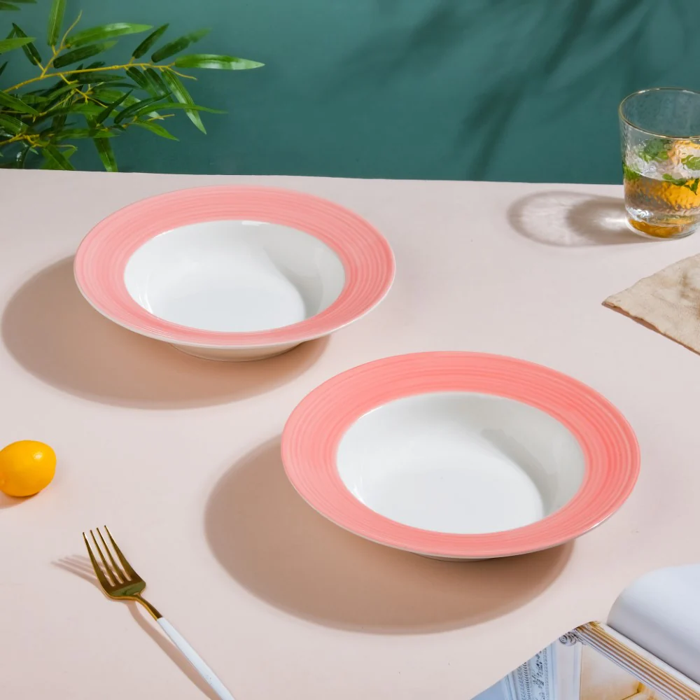 Pastel Pink Pasta Plate 500 ml Set Of 2 - Image 6