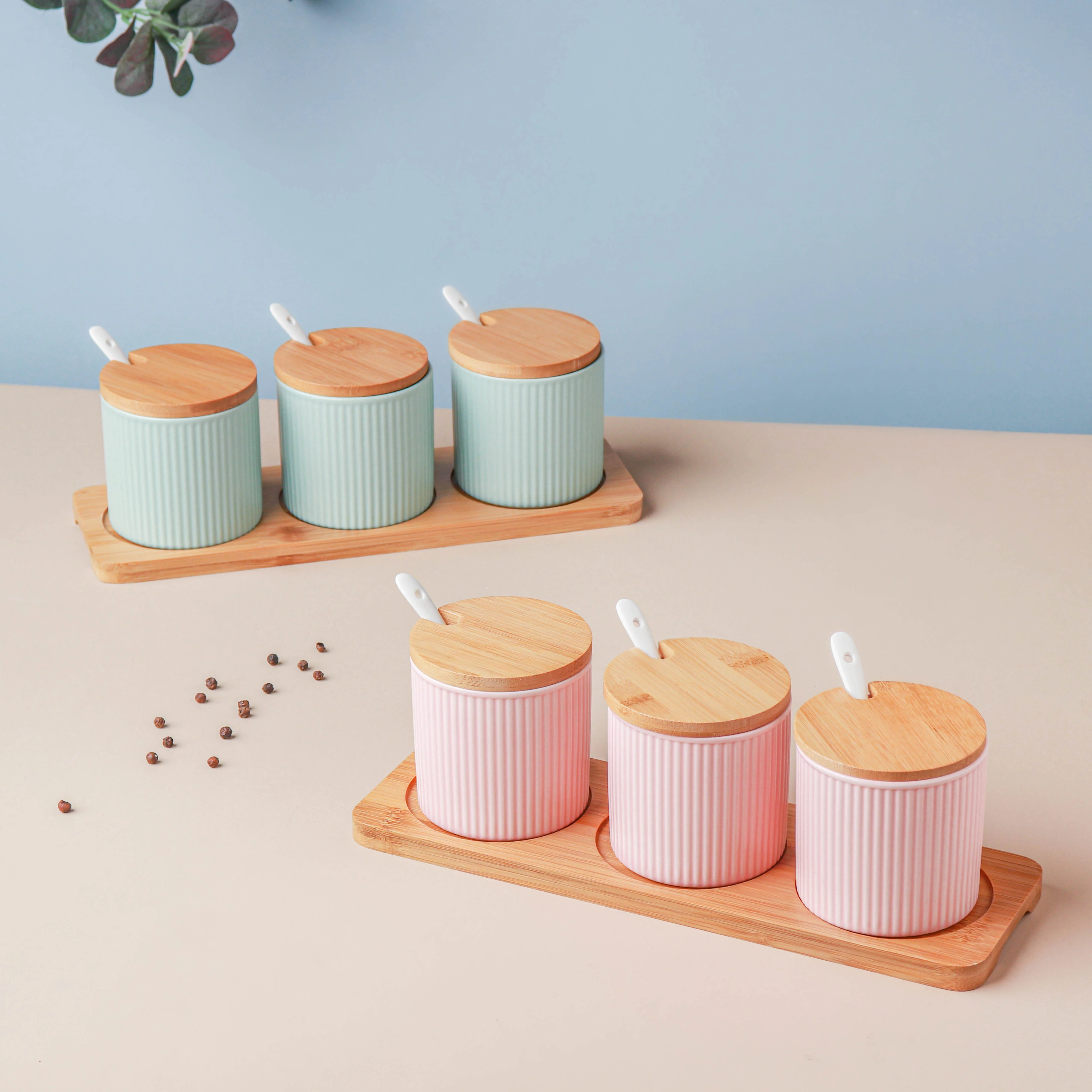 Pastel Spice Jar Set of 3