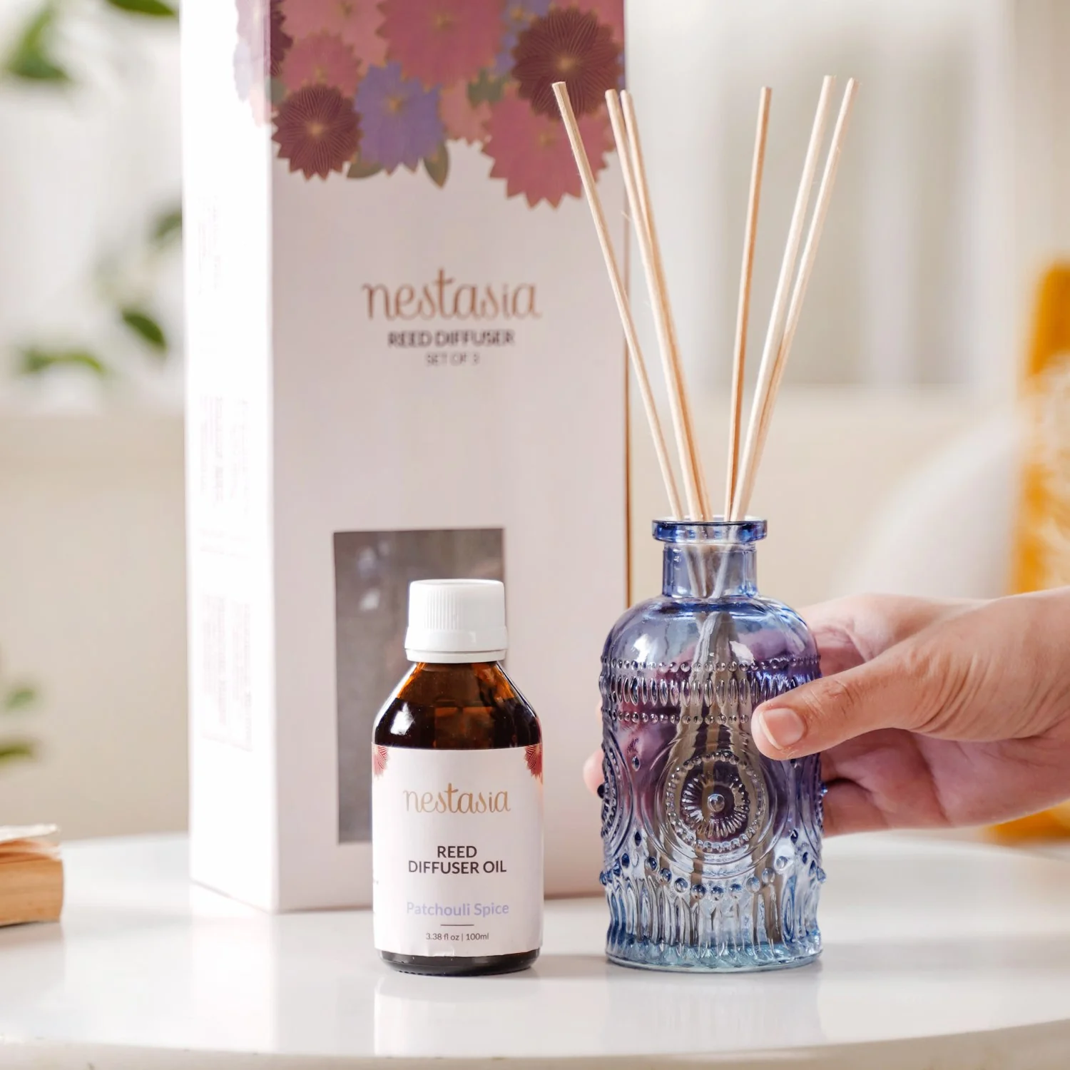 Patchouli Spice Reed Diffuser Gift Set Of 3 - Image 6