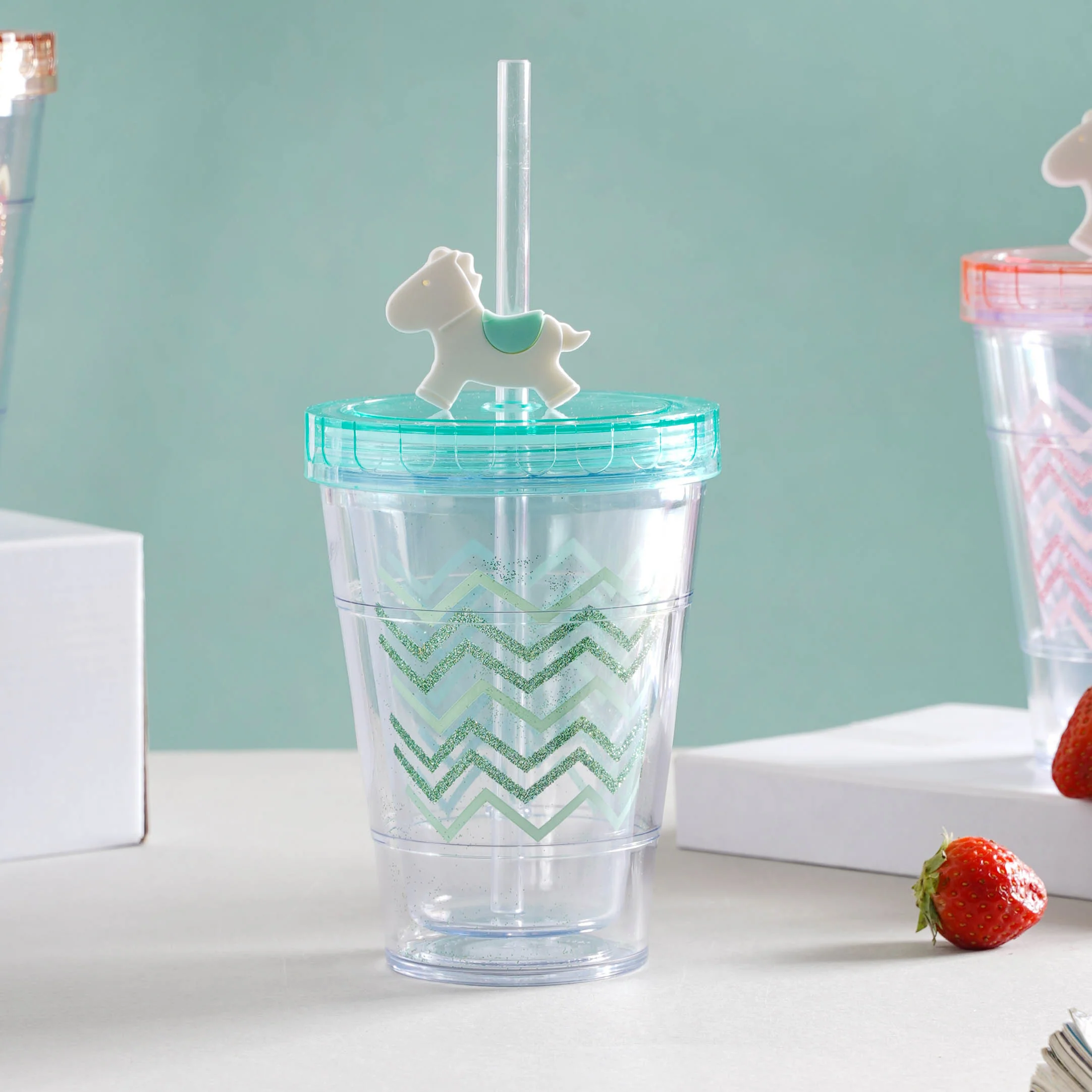 Patterned Cup and Straw - Image 2