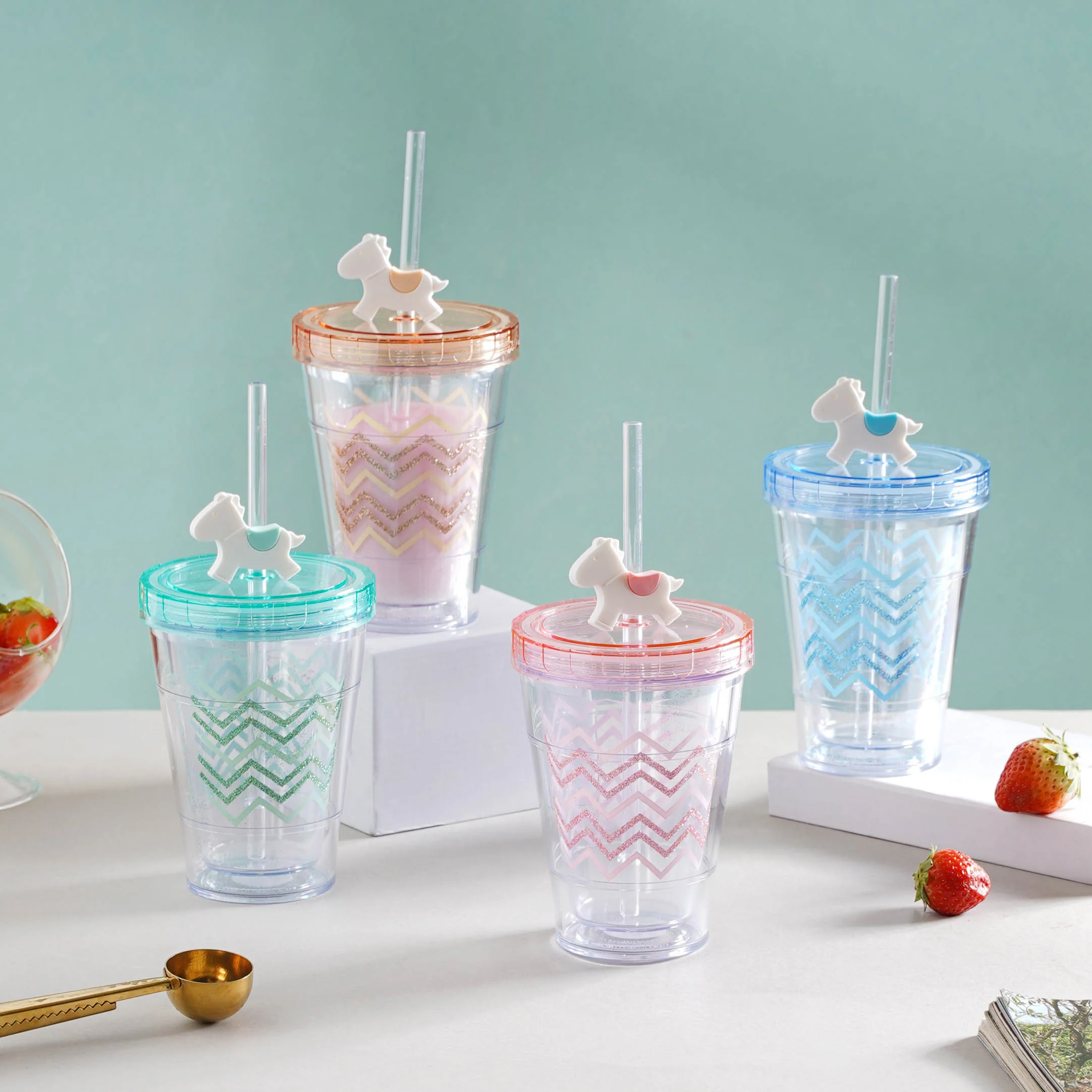 Patterned Cup and Straw - Image 7