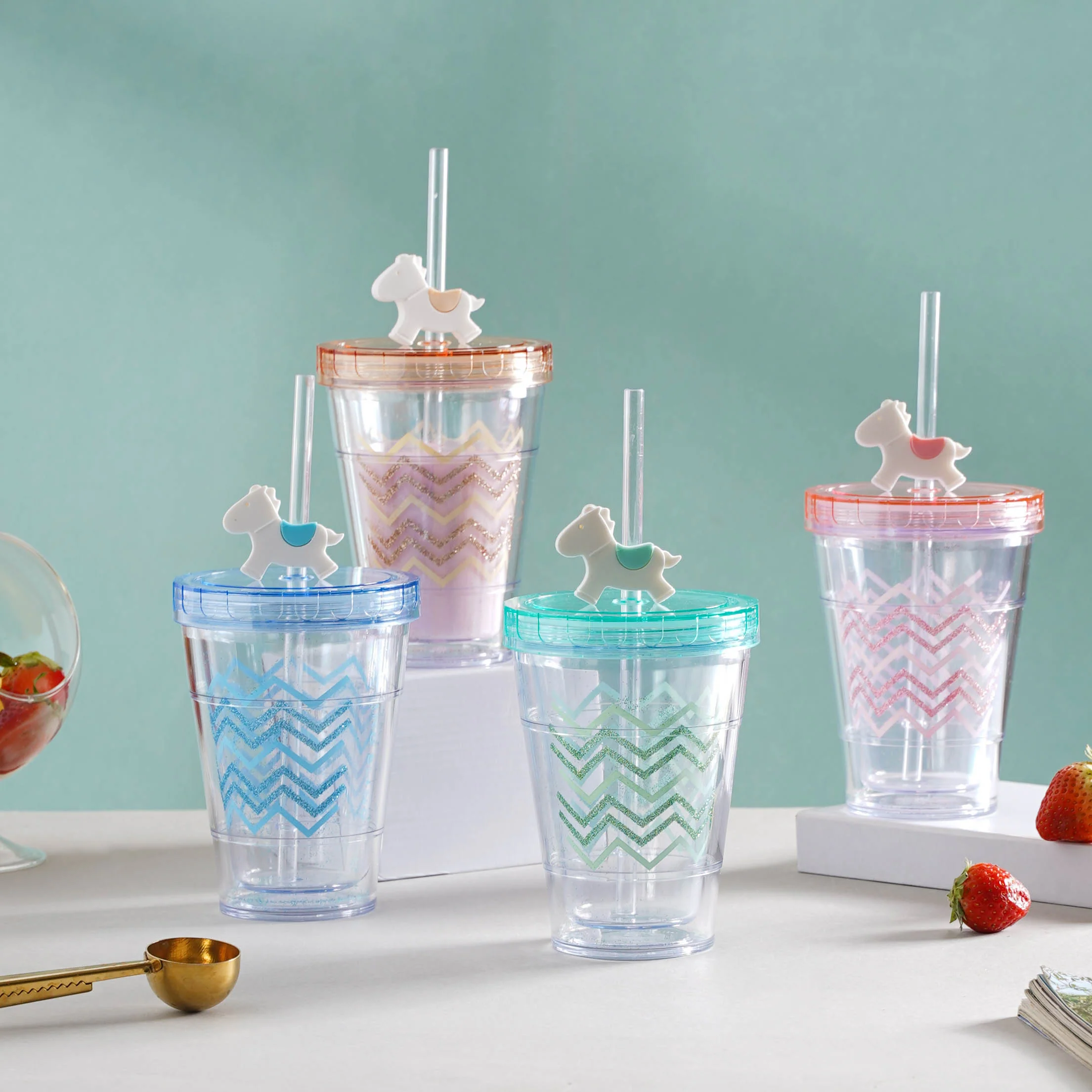 Patterned Cup and Straw - Image 9