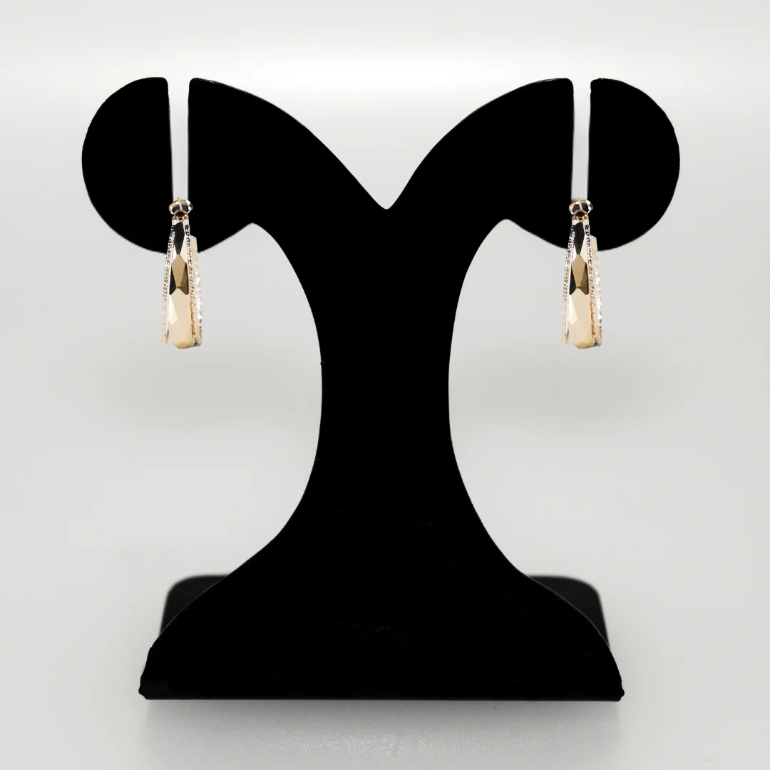 Patterned Geometric Gold Hoops - Image 6