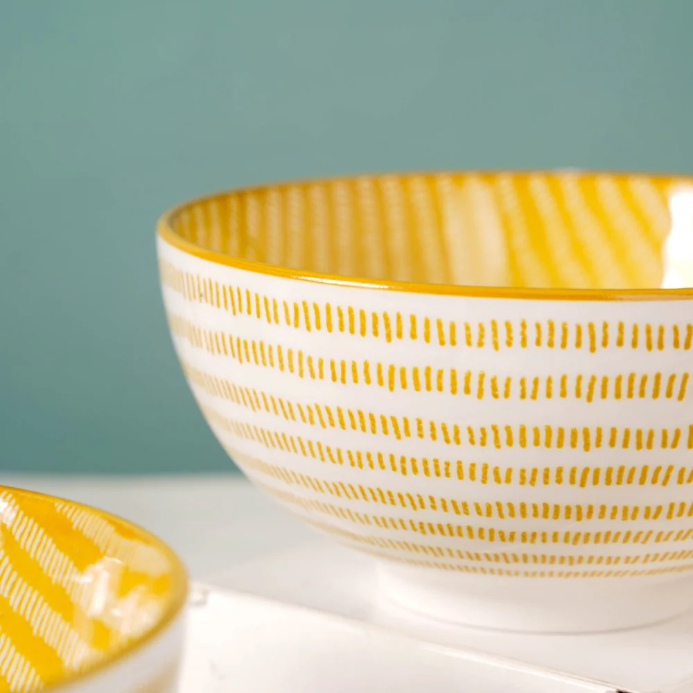 Patterned Snack Bowl Yellow Set Of 2 500ml - Image 8