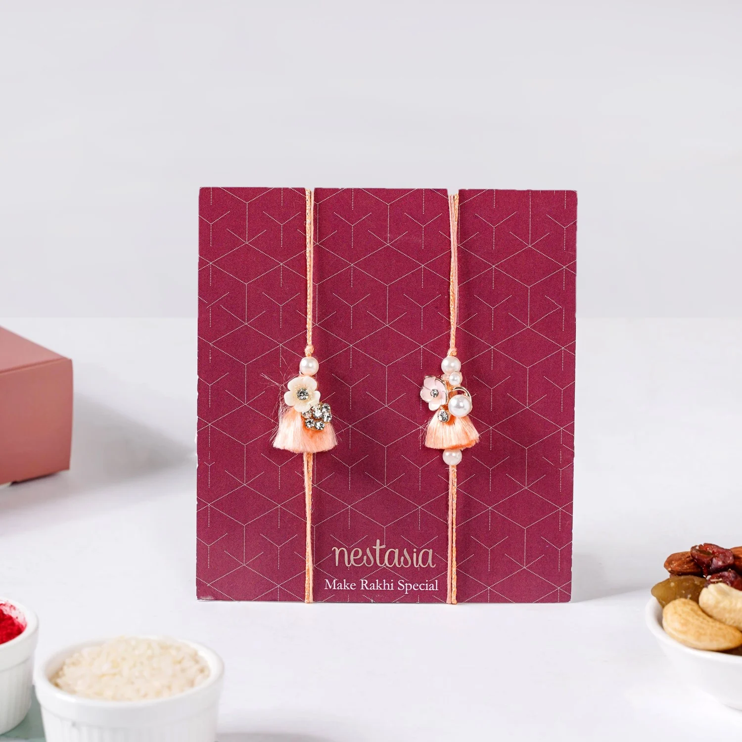 Peach Bath Set Rakhi Gift Hamper - Image 2