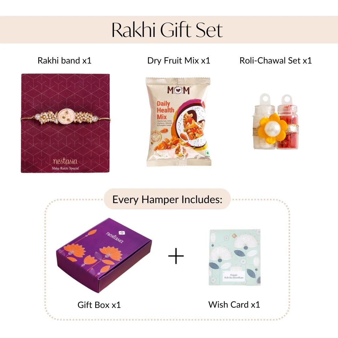 Peach Blossom Rakhi Gift Set - Image 5