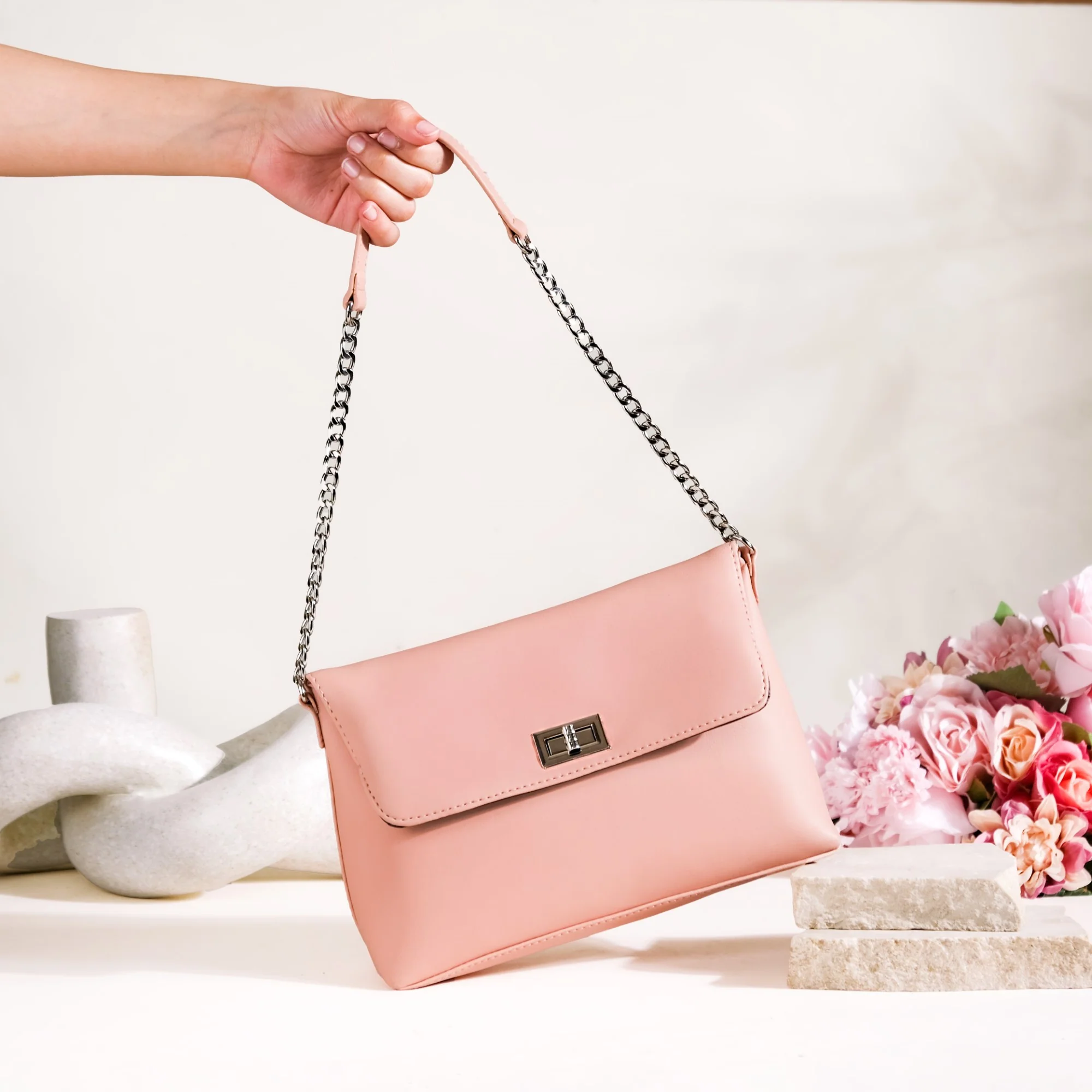 Peach Fuzz Folding Handbag - Image 4