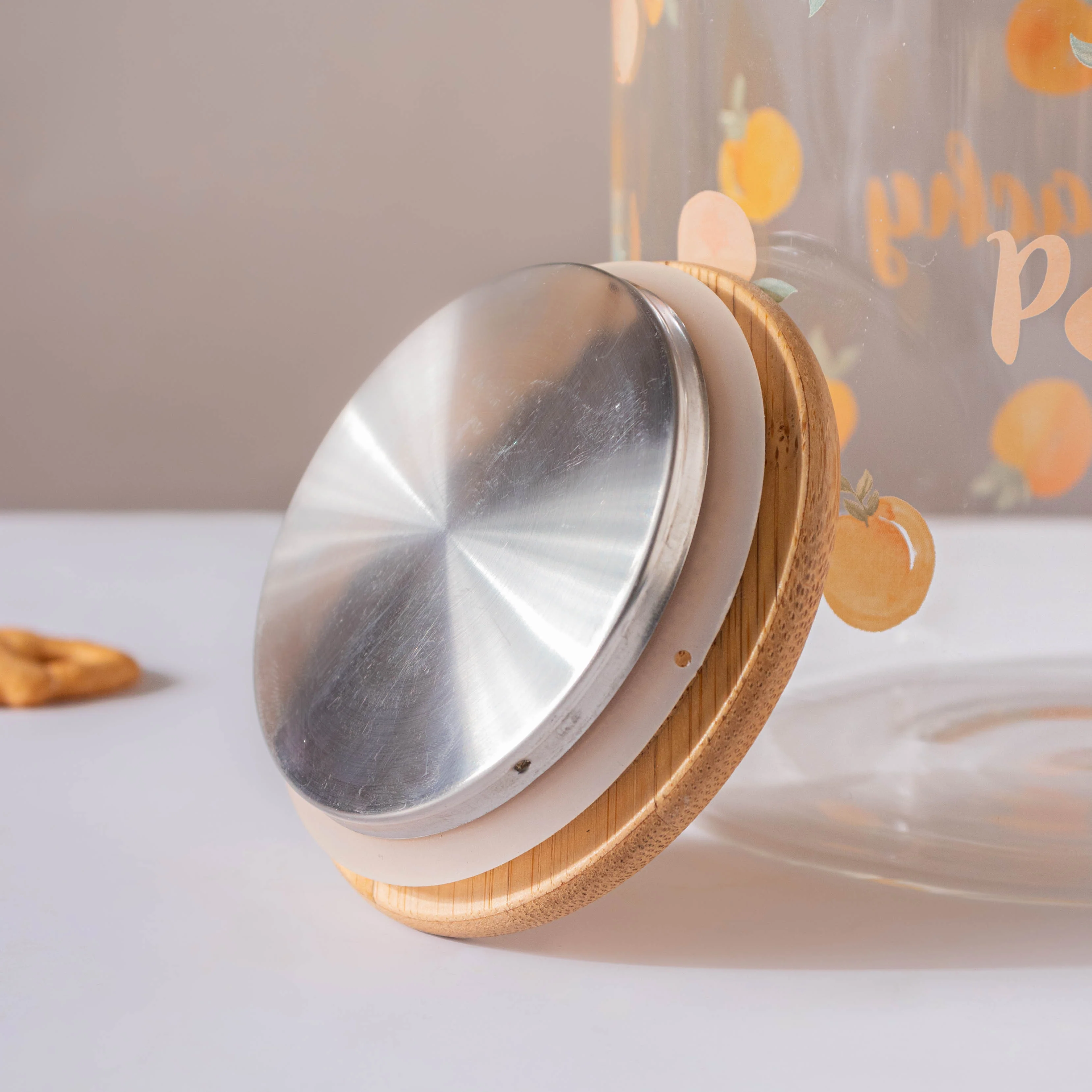 Peach Glass Teapot Large Orange - Image 5