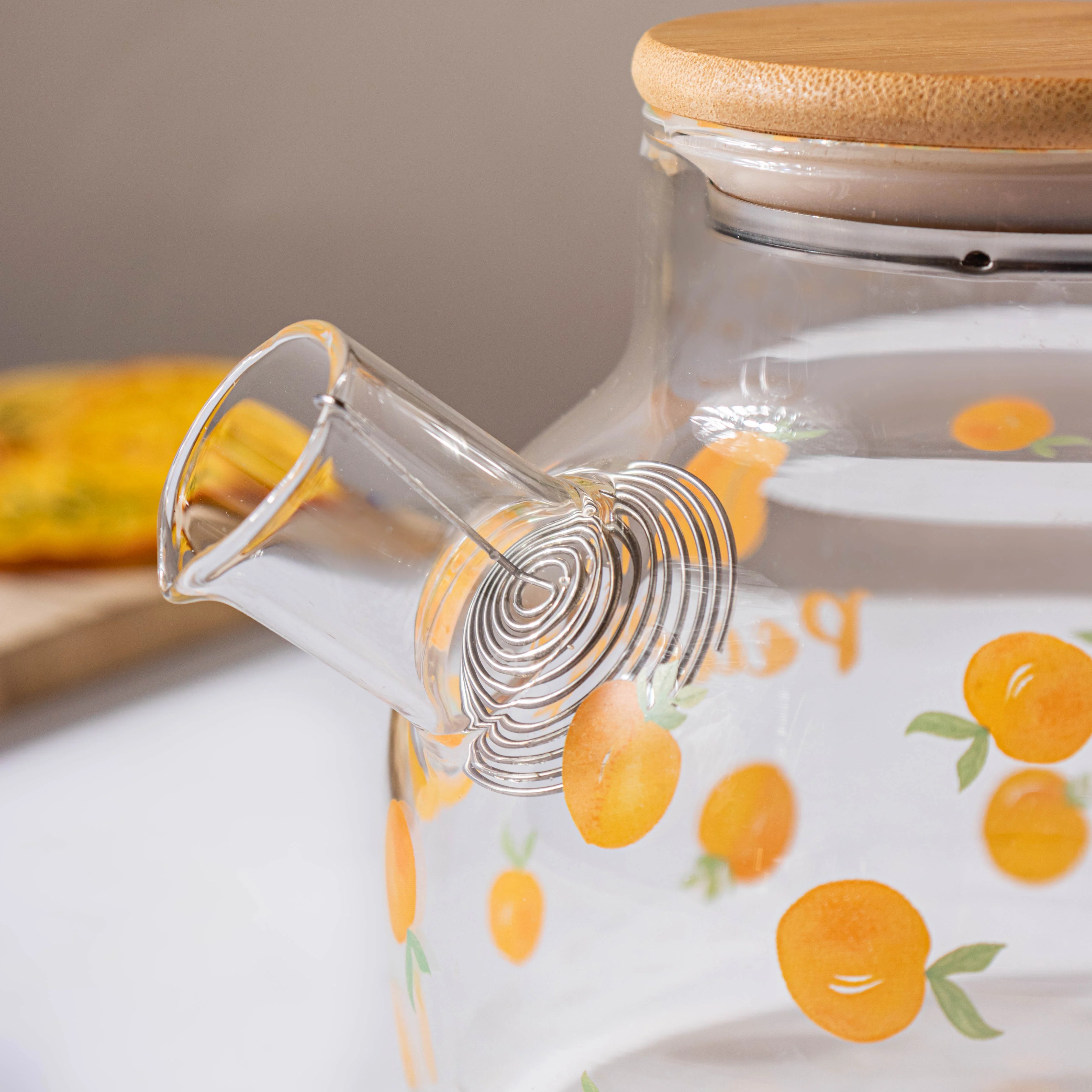 Peach Glass Teapot Orange - Image 5