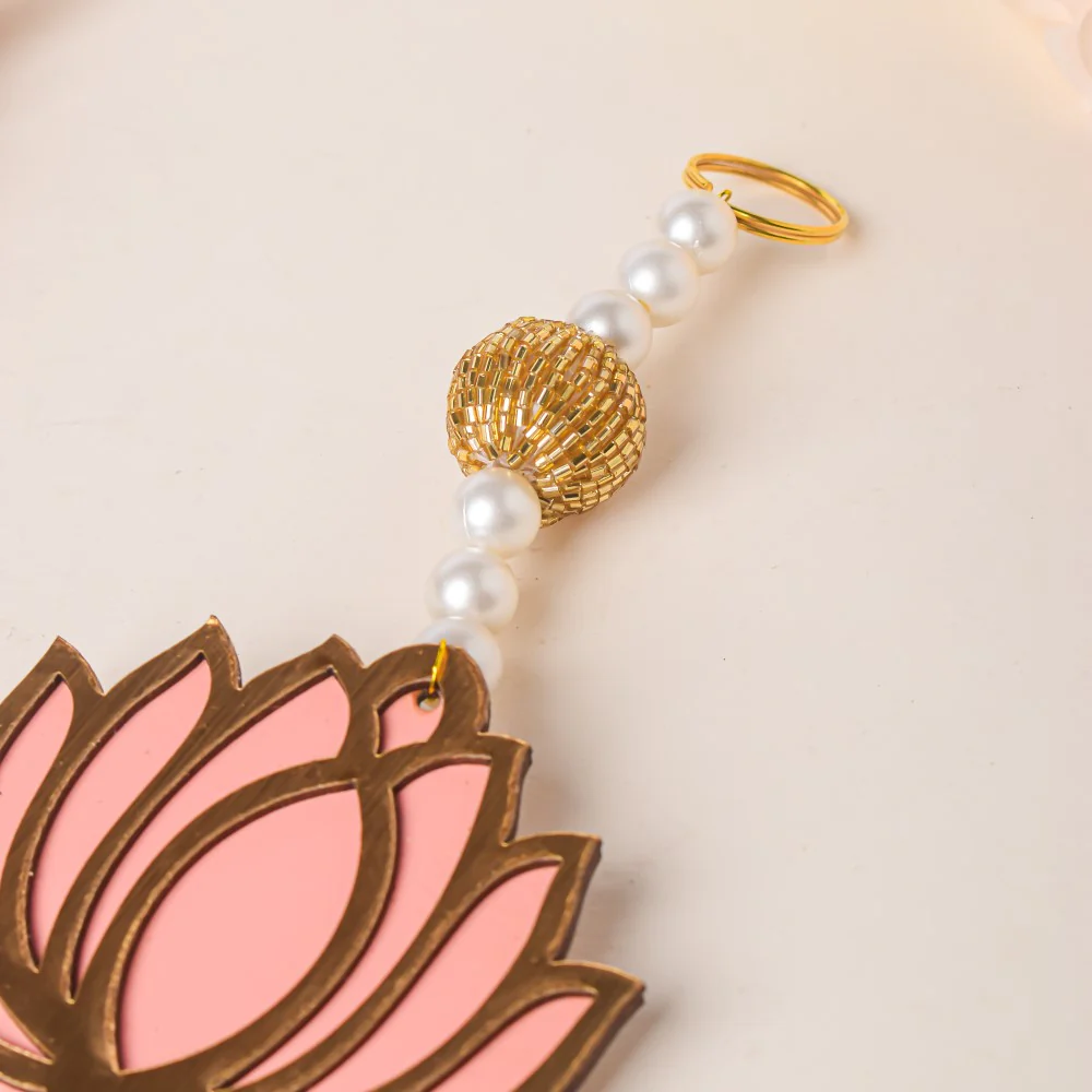 Peach Lotus Wall Hanging Set Of 4 - Image 6