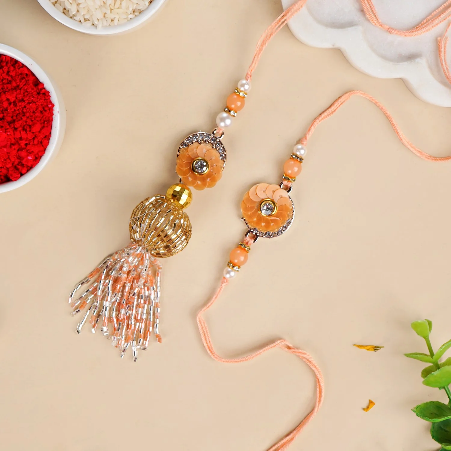 Peach Rakhi Lumba Gift Box