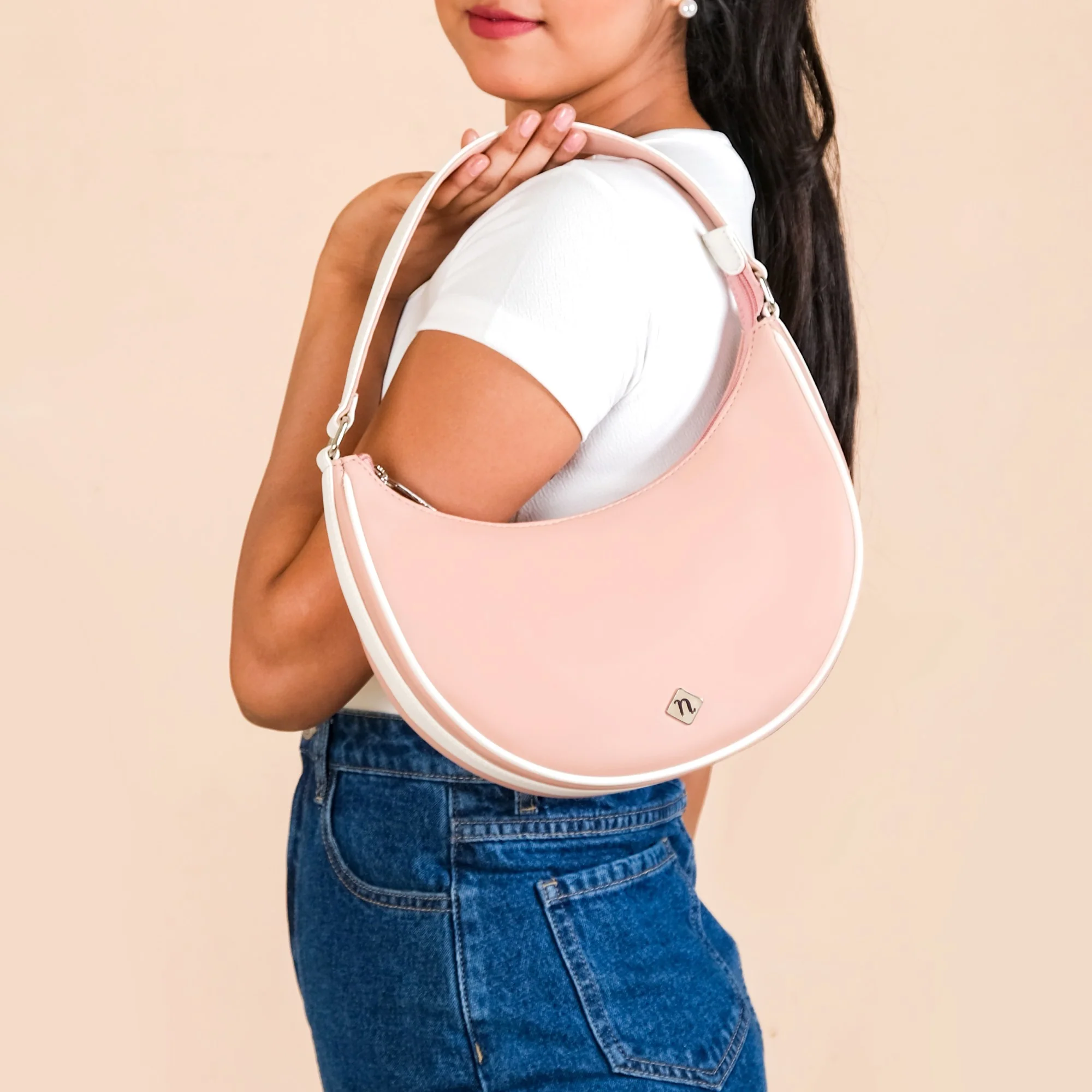 Peachy Glam Half Moon Bag - Image 2