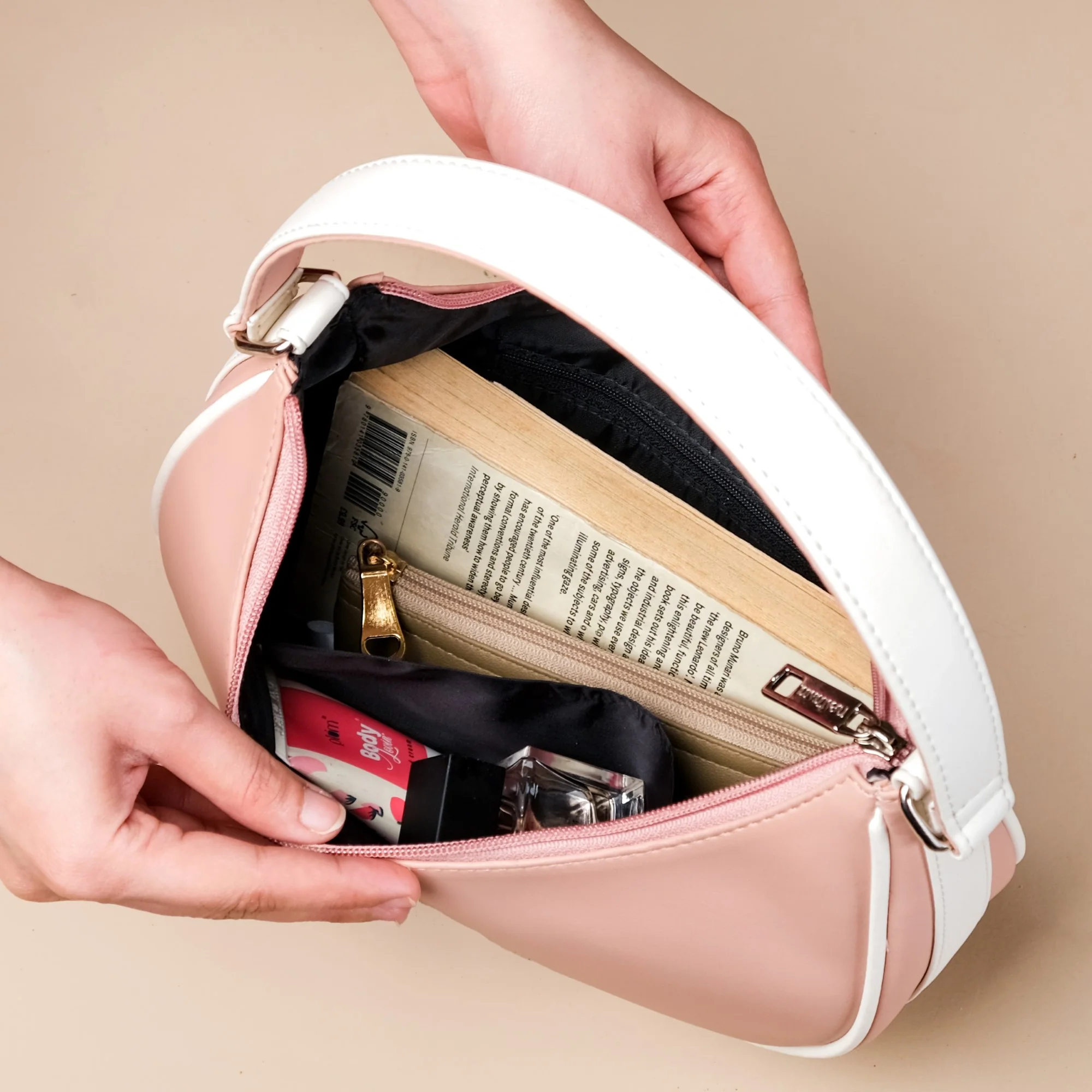 Peachy Glam Half Moon Bag - Image 5