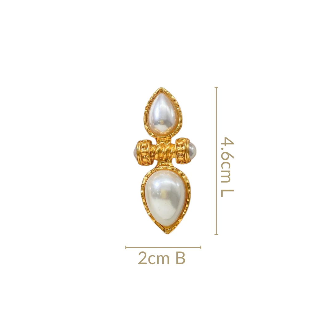 Pearl Teardrop Earrings - Image 3