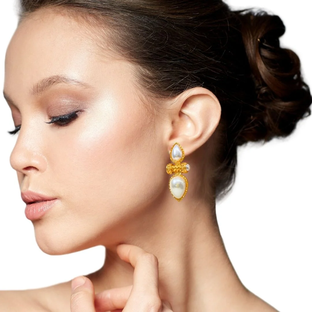 Pearl Teardrop Earrings - Image 5