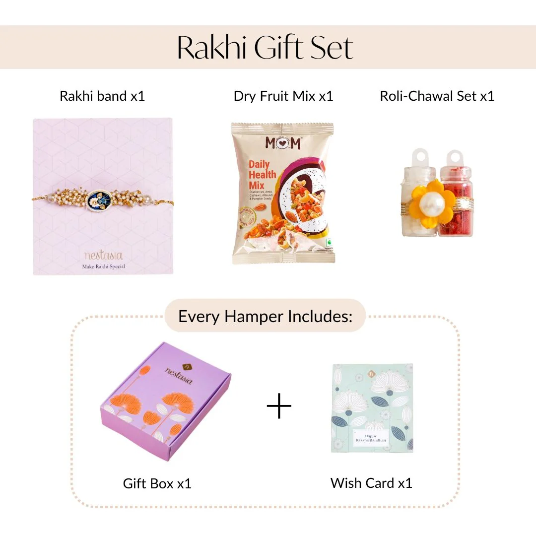 Pearls And Kundan Rakhi Gift Box - Image 5