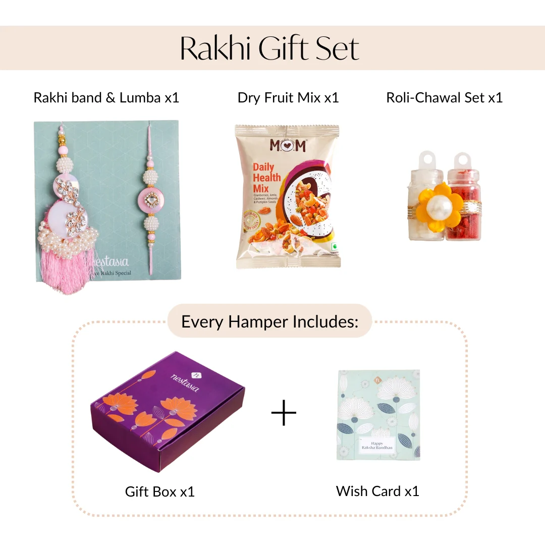 Pearls of Love Rakhi Lumba Set - Image 4