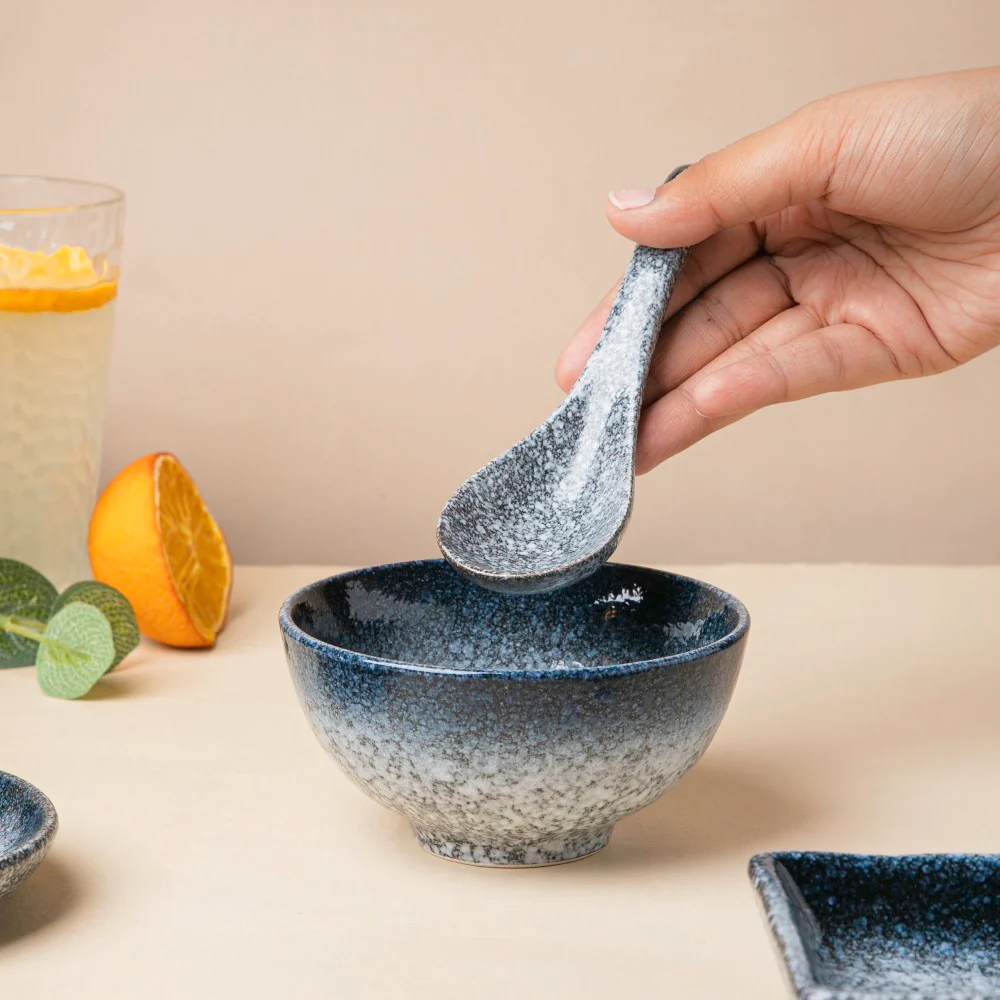 Pebble Glazed Ceramic Soup Spoon - Image 2