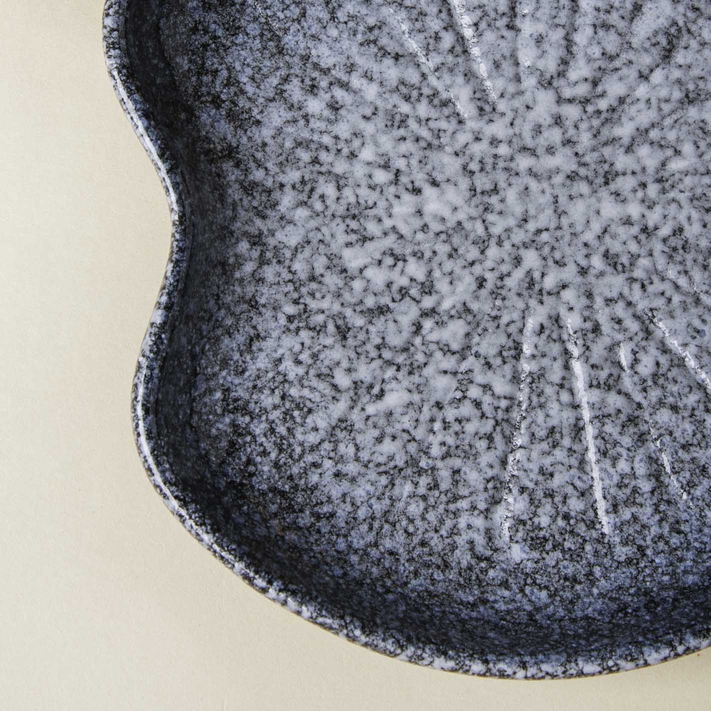 Pebble Glazed Leaf Dessert Plate Blue - Image 5