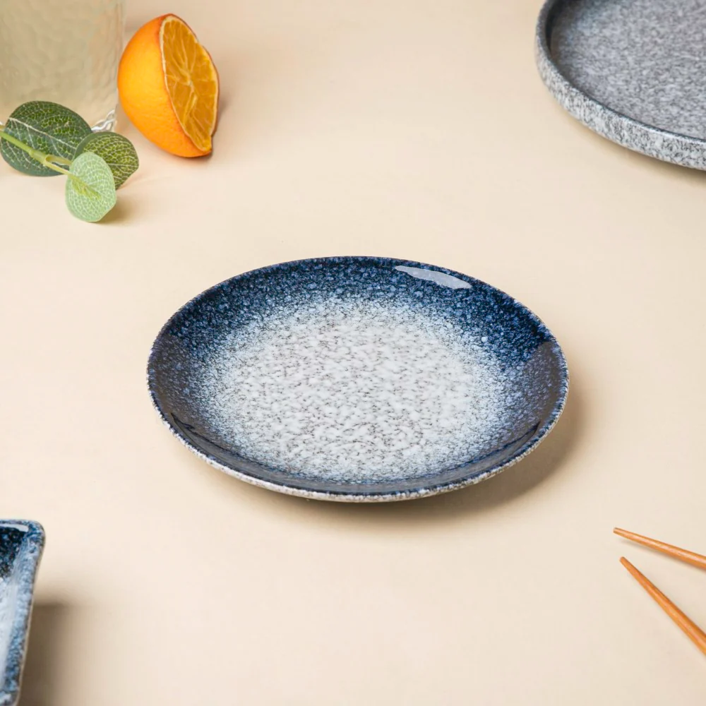 Pebble Glazed Small Plate Blue Grey 6 Inch - Image 3