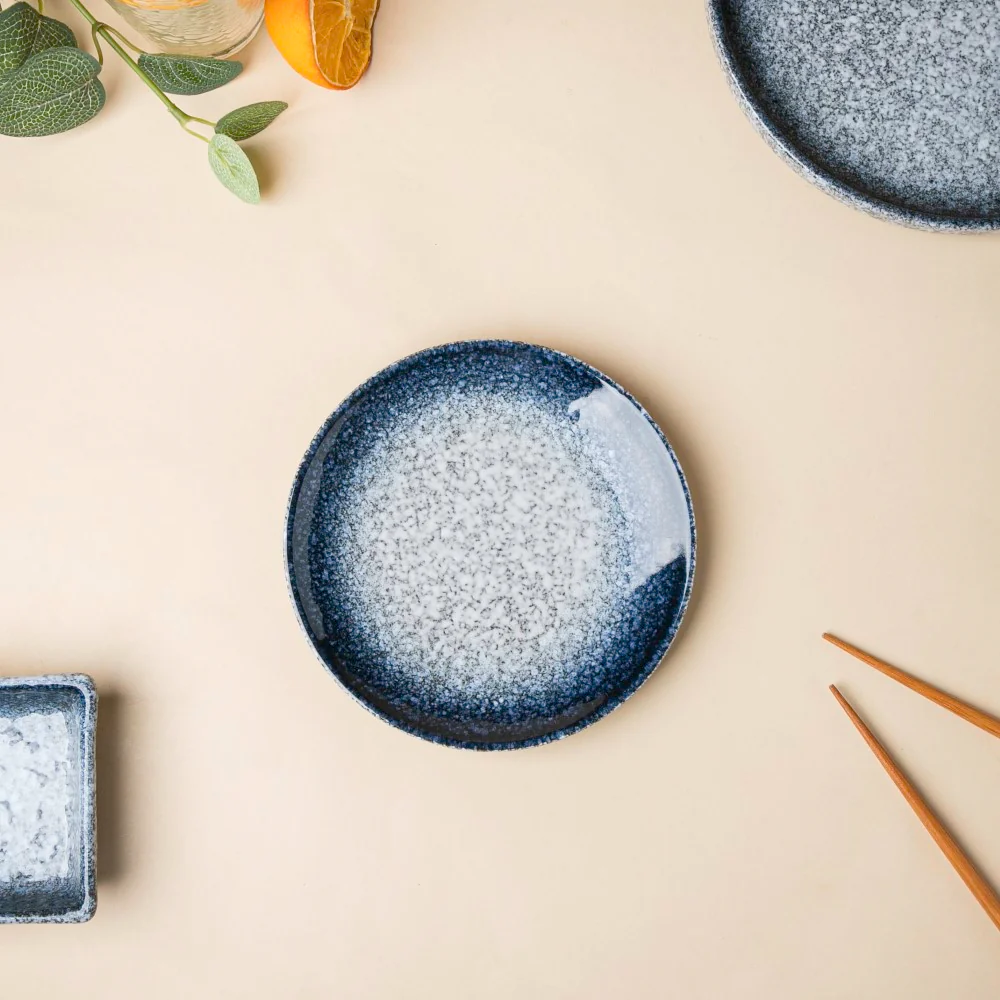 Pebble Glazed Small Plate Blue Grey 6 Inch - Image 4