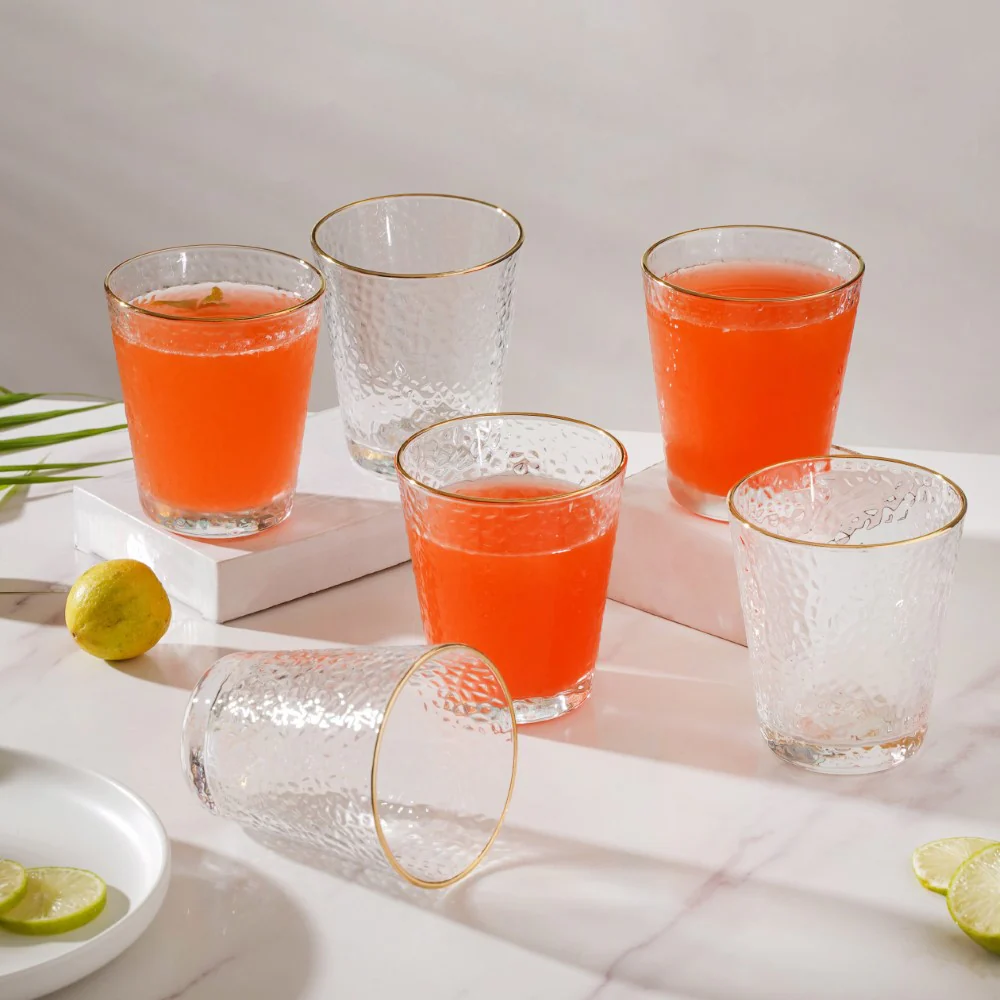 Pebble Textured Short Tumbler Set Of 6 250 ml