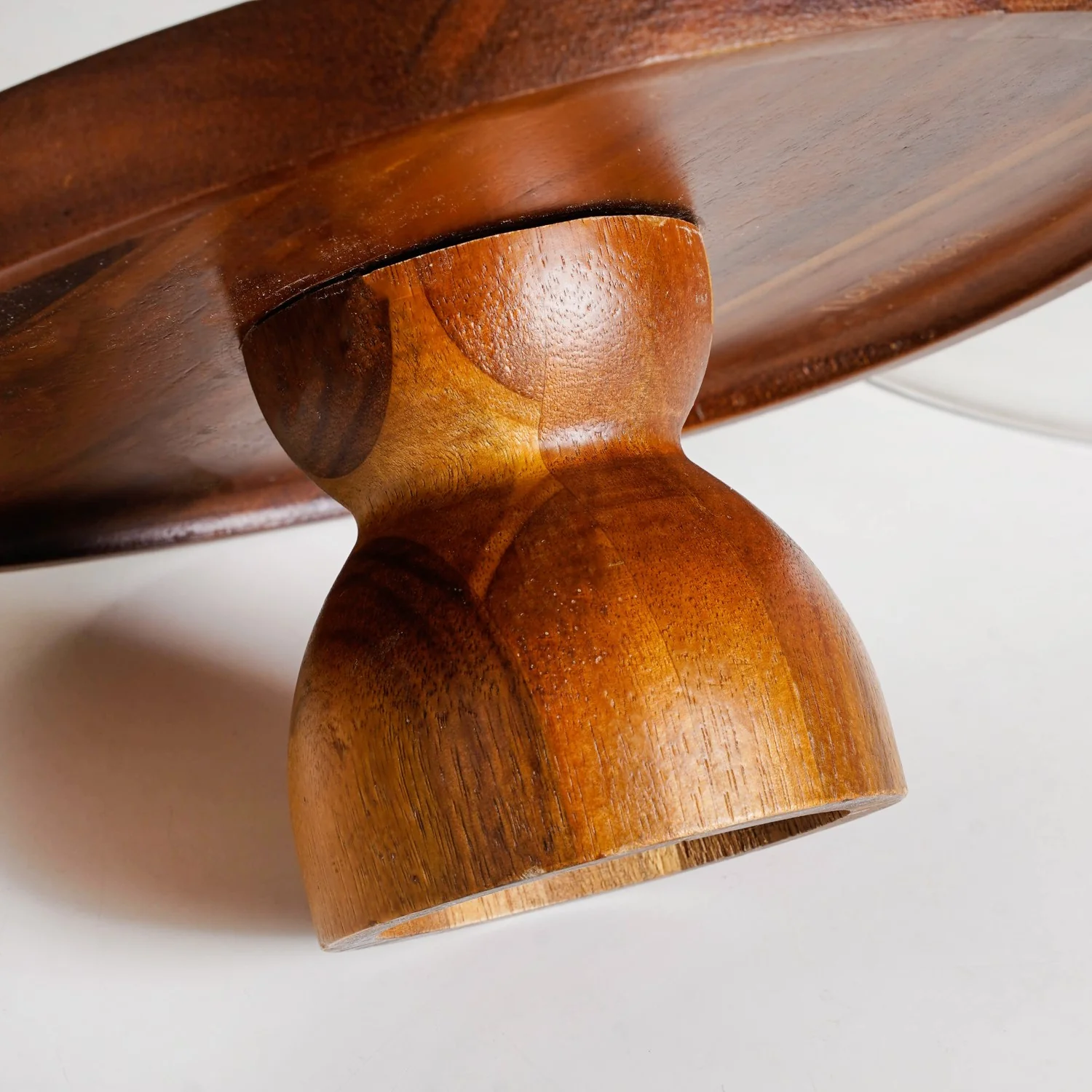 Pedestal Acacia Wood Cake Stand With Cloche 22cm - Image 6