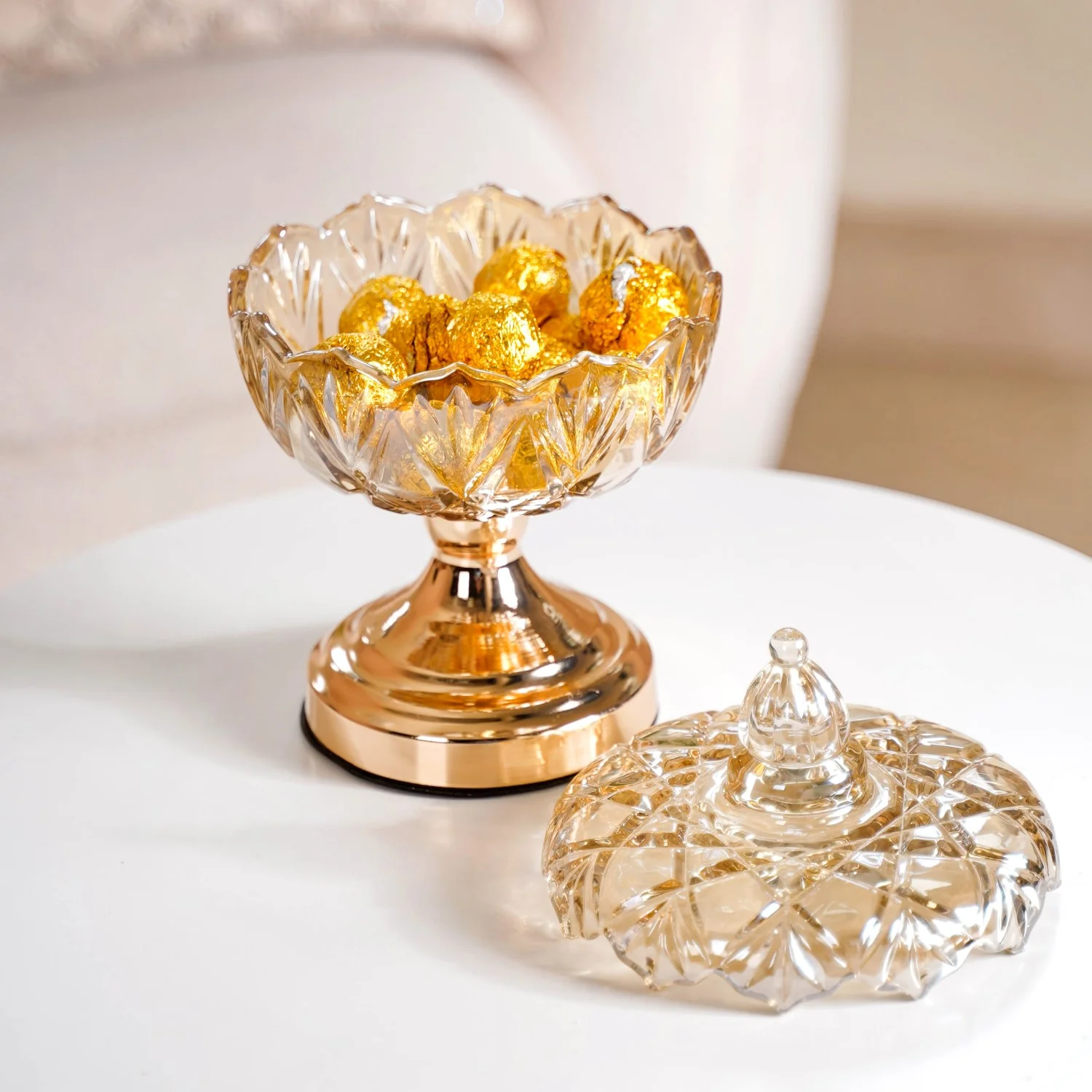 Pedestal Decorative Glass Bowl - Image 3