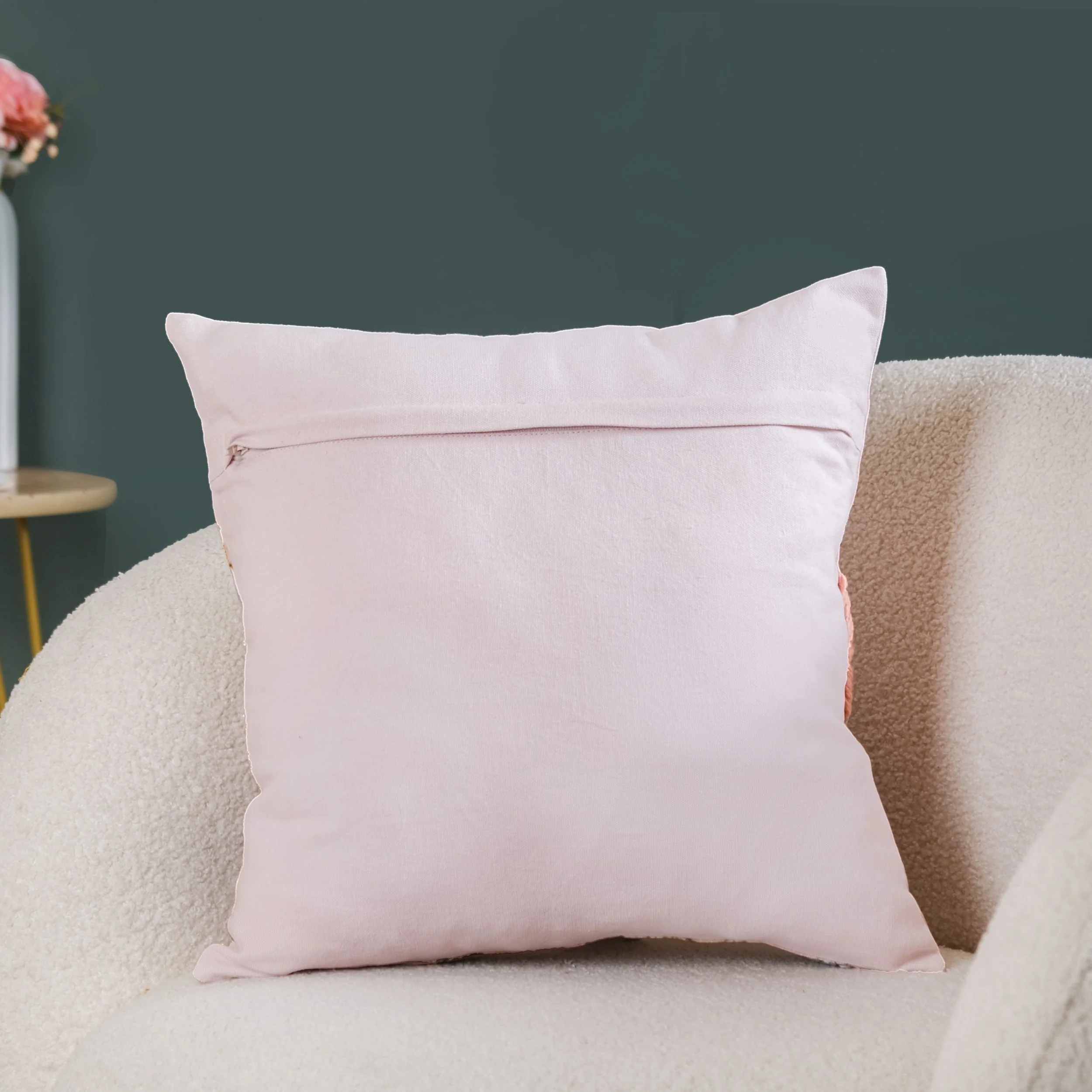 Petal Paradise Cotton Cushion Cover 40x40 cm - Image 3
