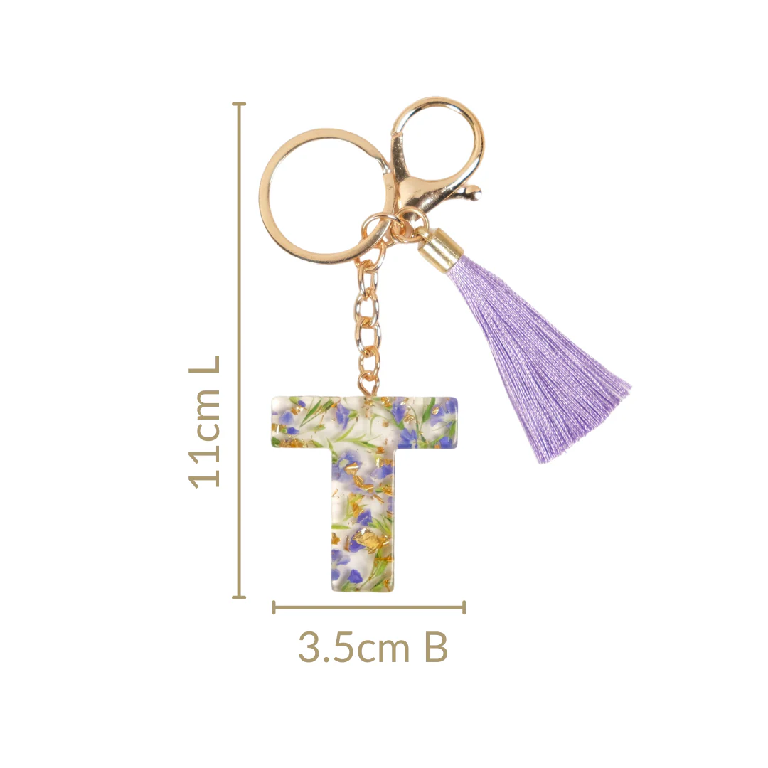 Petals And Gold Flecks T Resin Keyring - Image 4